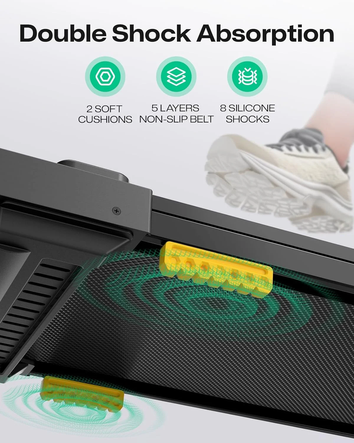 UREVO Spacewalk E1L Smart Walking Pad, Compact Under Desk Treadmill with Double Shock Absorption, Quiet Operation, Workout APP with Track Insights and MIIT Mode, Remote or APP Control for Home Office