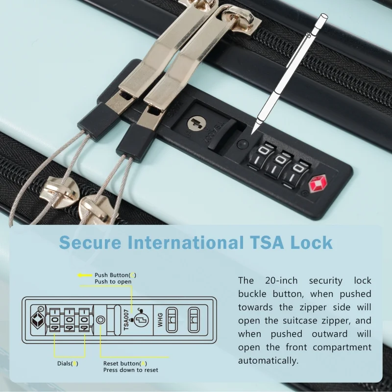 Front Opening Luggage Set 3 Piece, Hardside Carry on Suitcase with USB Port, Expandable Luggage with Handle Bag Spinner Wheels TSA Lock