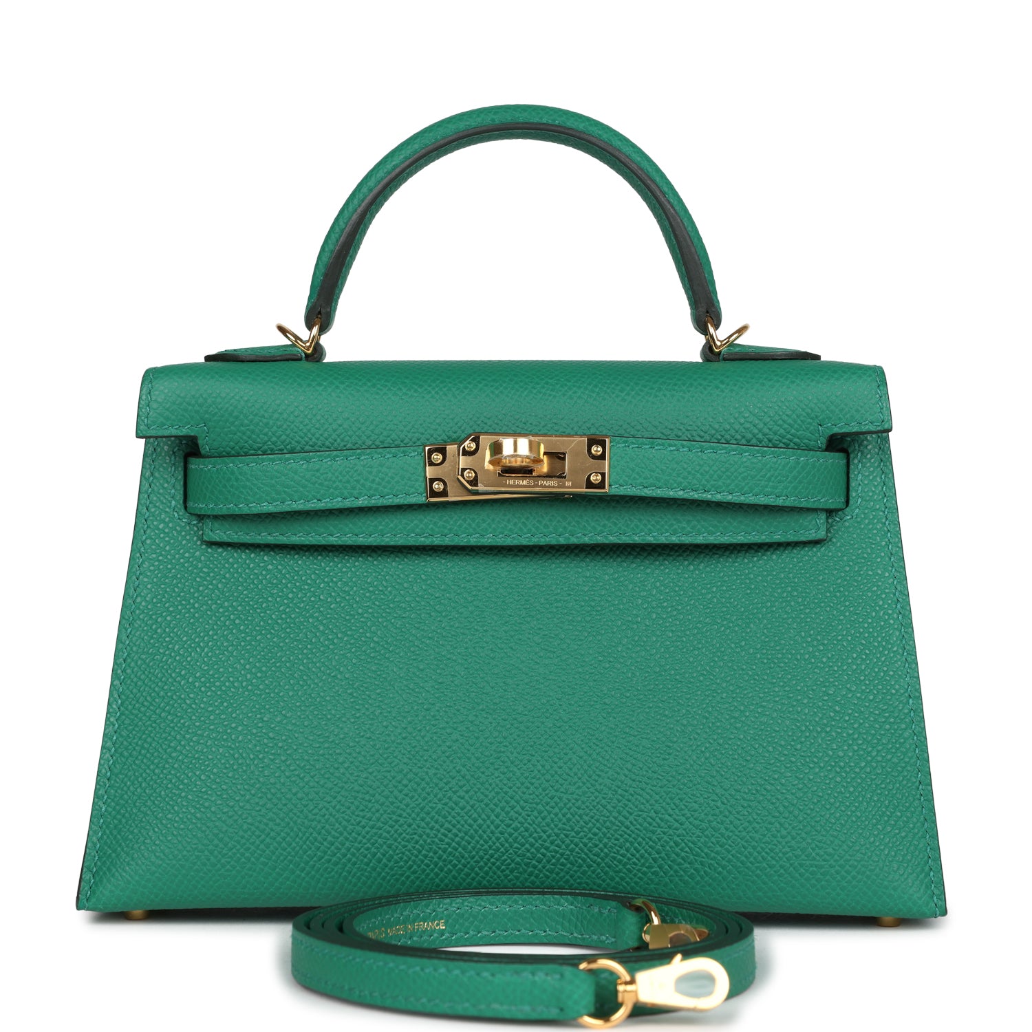 Kelly Sellier 20 Vert Vertigo Epsom Gold Hardware