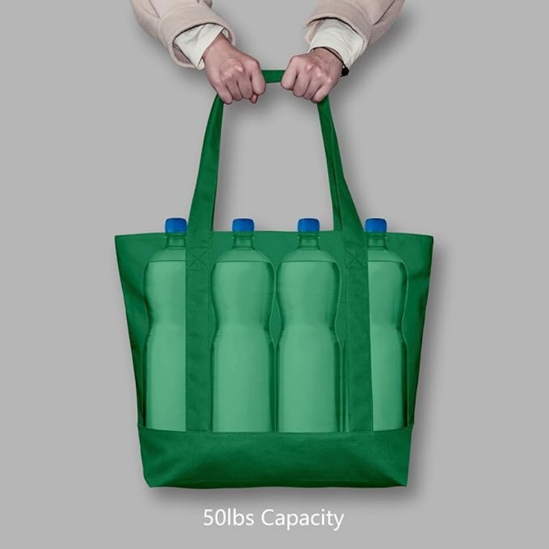 CANVORY 1-Pack Canvas Tote Bag with an External Pocket