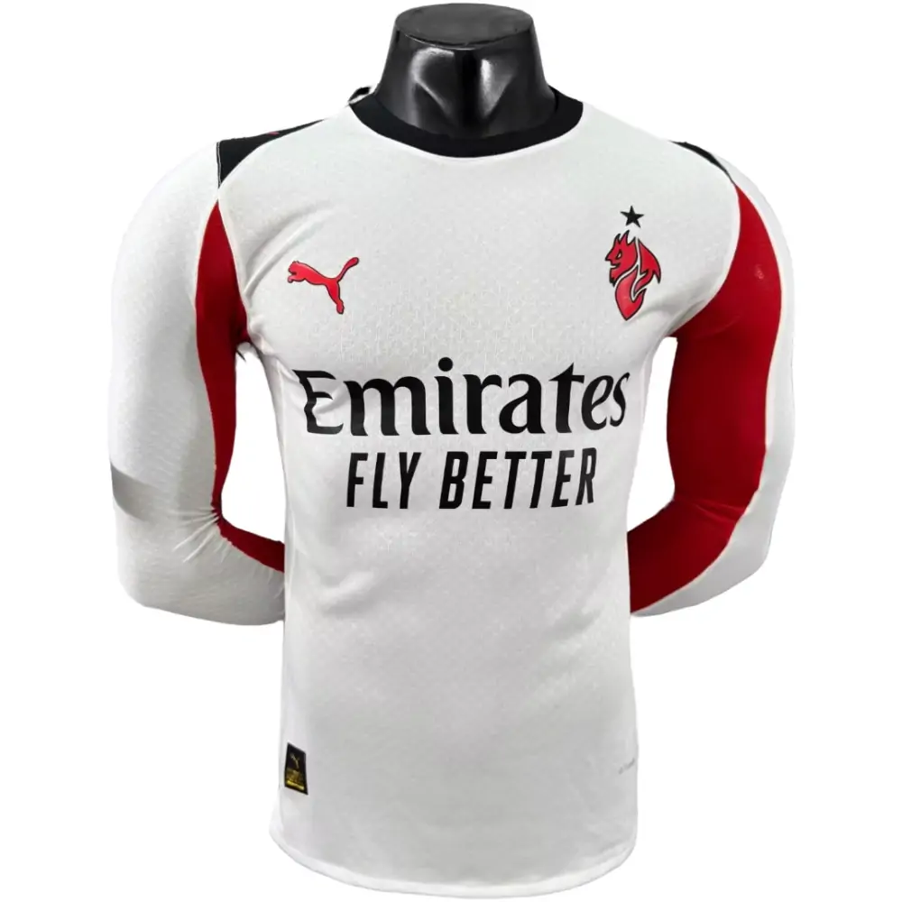 2025-26 AC Milan Away Long Sleeve Jersey - Player Edition