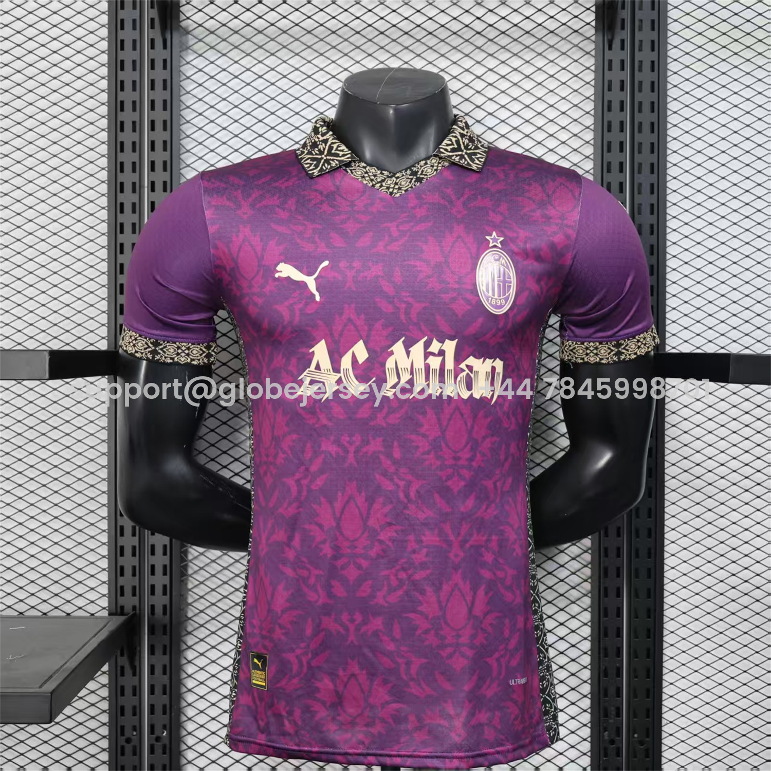 AC Milan 25-26 Team Name Advertisement Purple POLO Special Jersey - Player Version