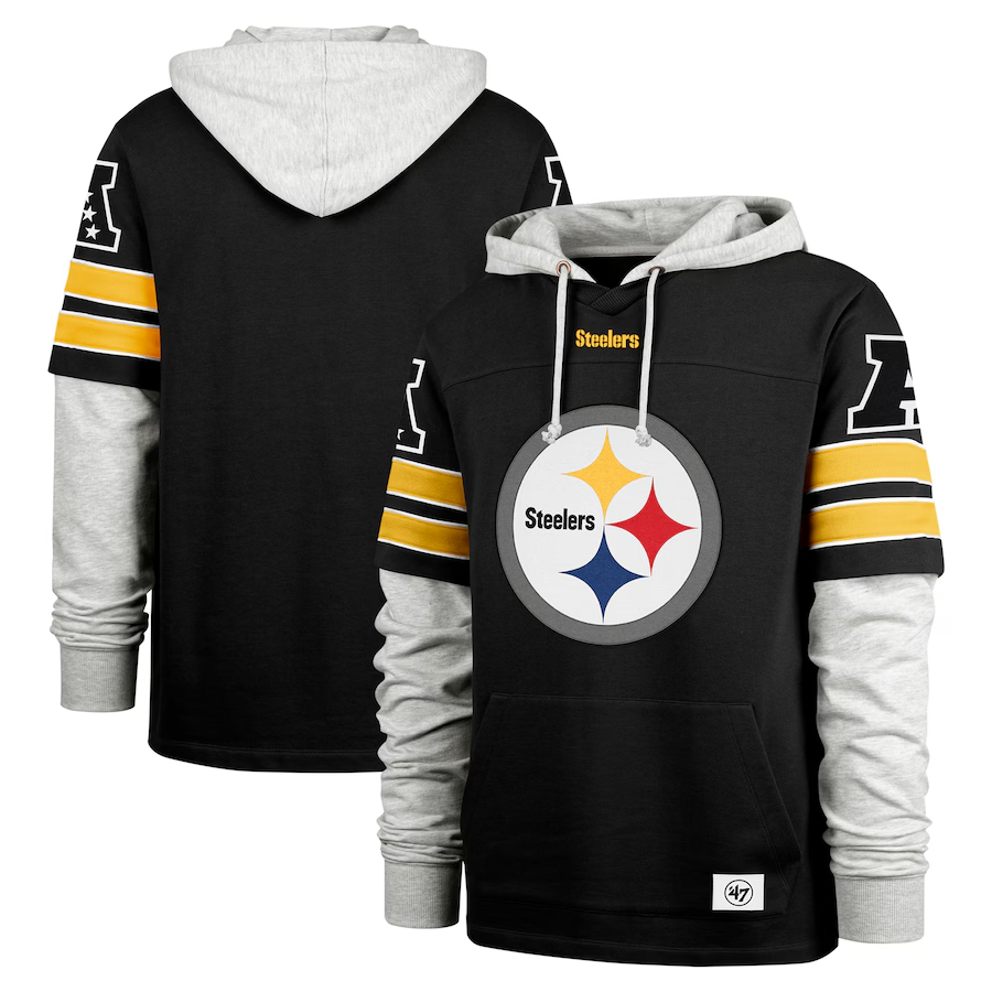 Pittsburgh Steelers '47 Double Header Blitz Cornerback Pullover Hoodie