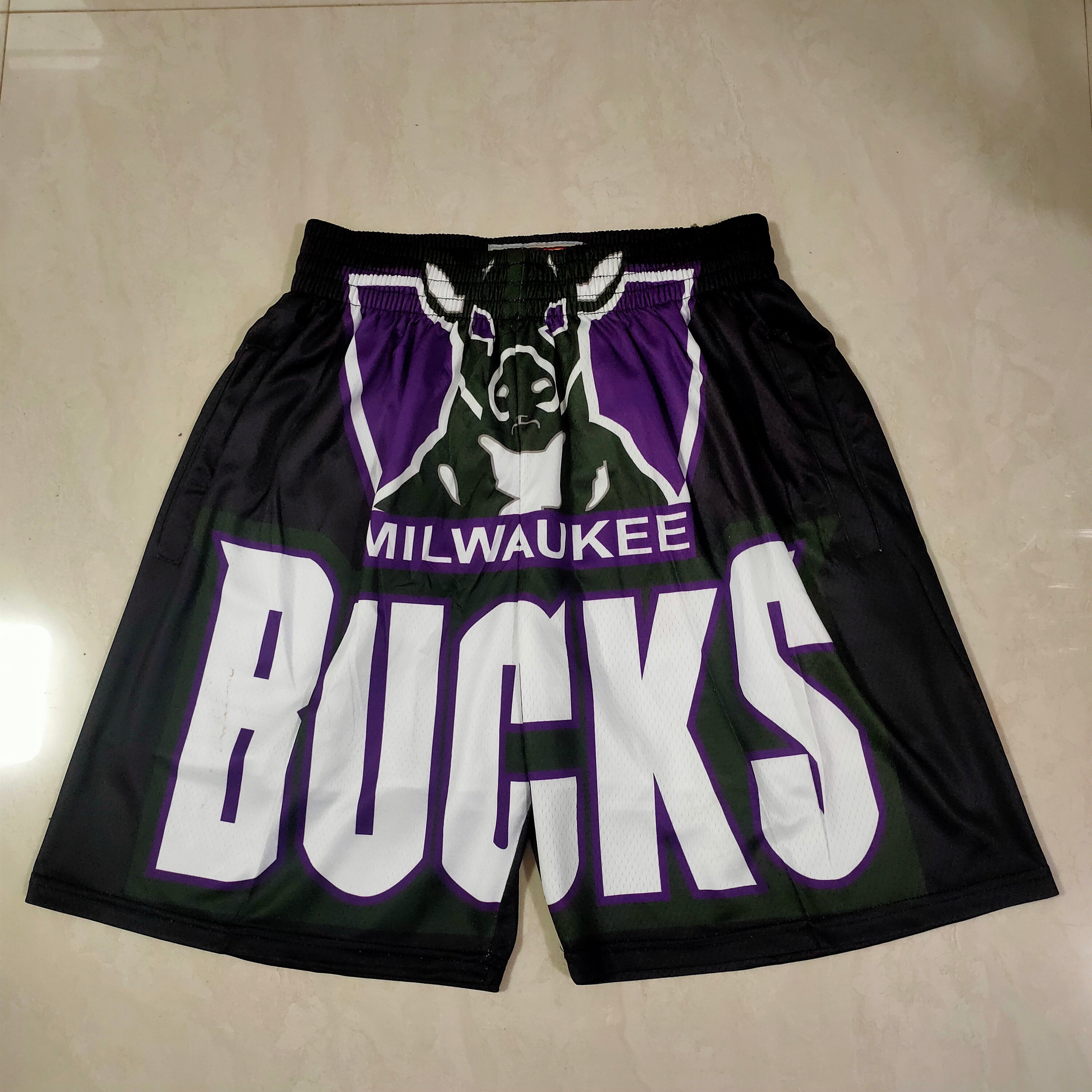 Milwaukee Bucks black mitchell&ness pocket pants