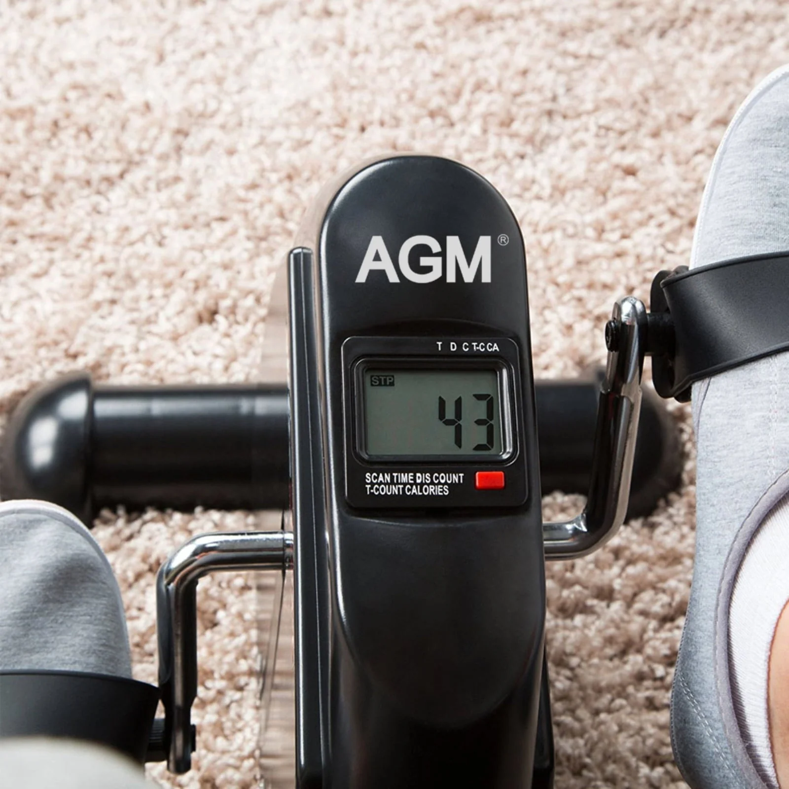 AGM Under Desk Bike Pedal Exerciser, Portable Cycling Exerciser Mini Exercise Bike, Holds 240 lb