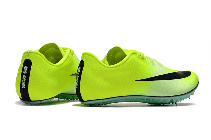 Track and field spikes fluorescent green color matching Zoom Ja Fly