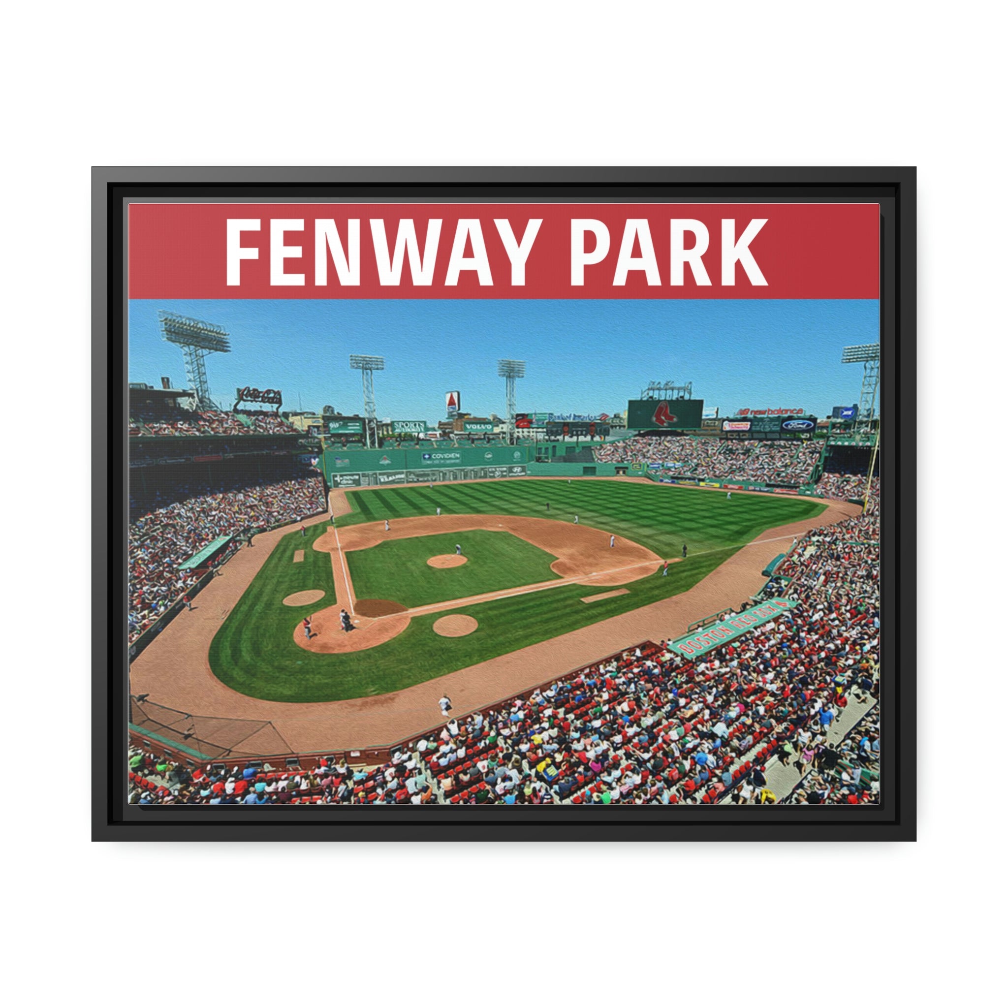 Fenway Park Boston Red Sox Panoramic View Premium Wall Art Framed Canvas