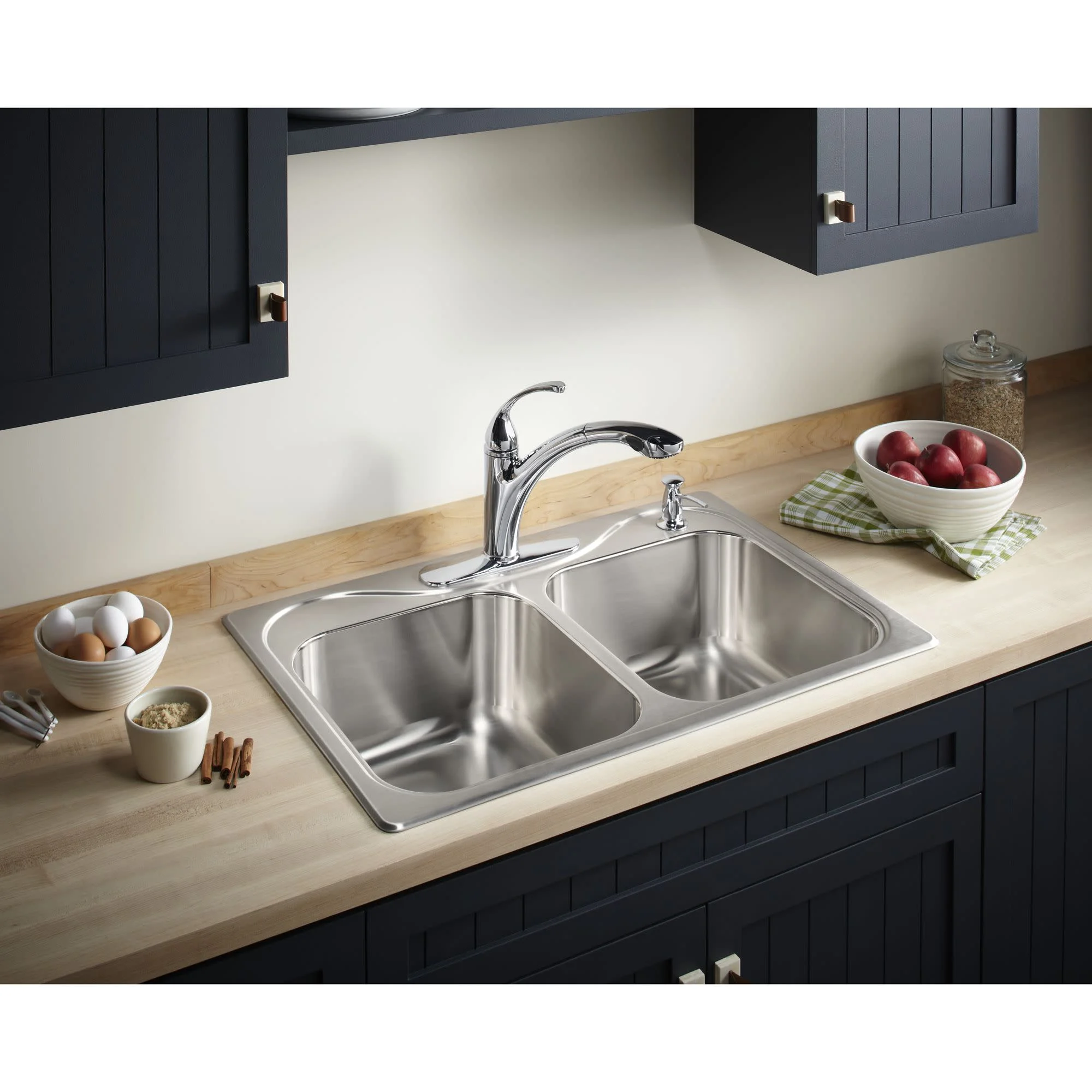 STERLING 11850-3-NA Southhaven 33-inch by 22-inch Top-mount Double Equal Bowl
