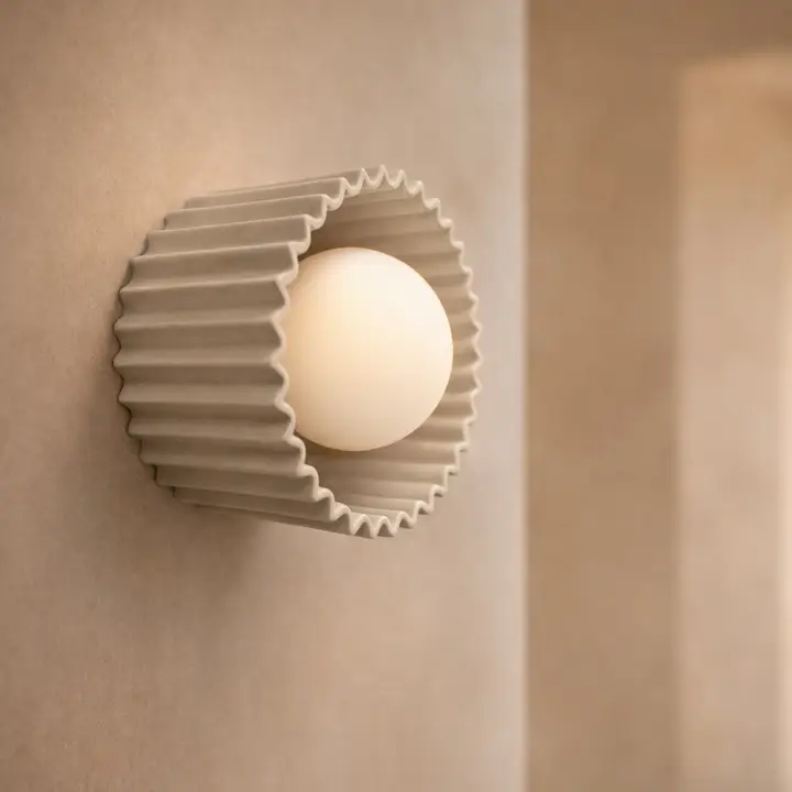 Syracuse Ceramic Wall Sconce  Small Minimalist Flush Mount
