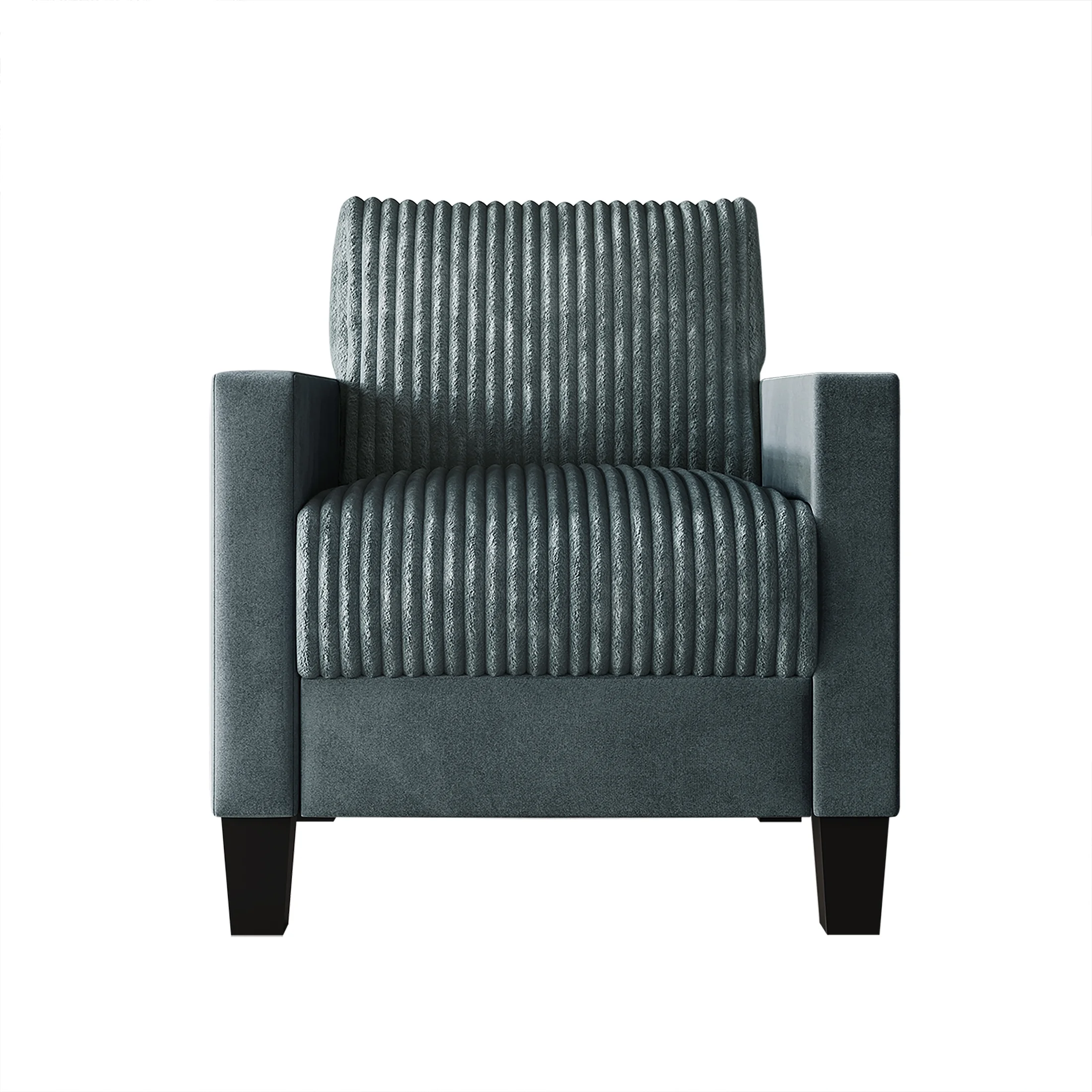 Castle Place Contemporary Corduroy Velvet Chair, Light Blue