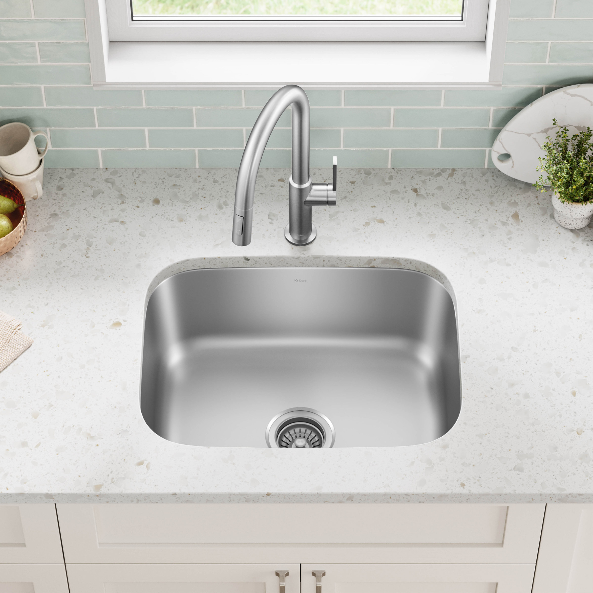 KRAUS Undermount Single Bowl Stainless Steel Kitchen Sink