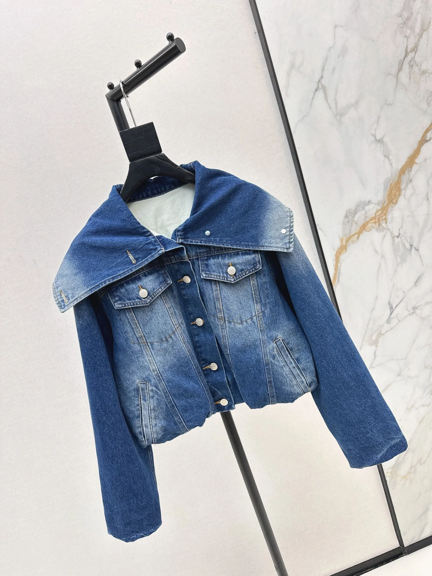 Large lapel denim jacket