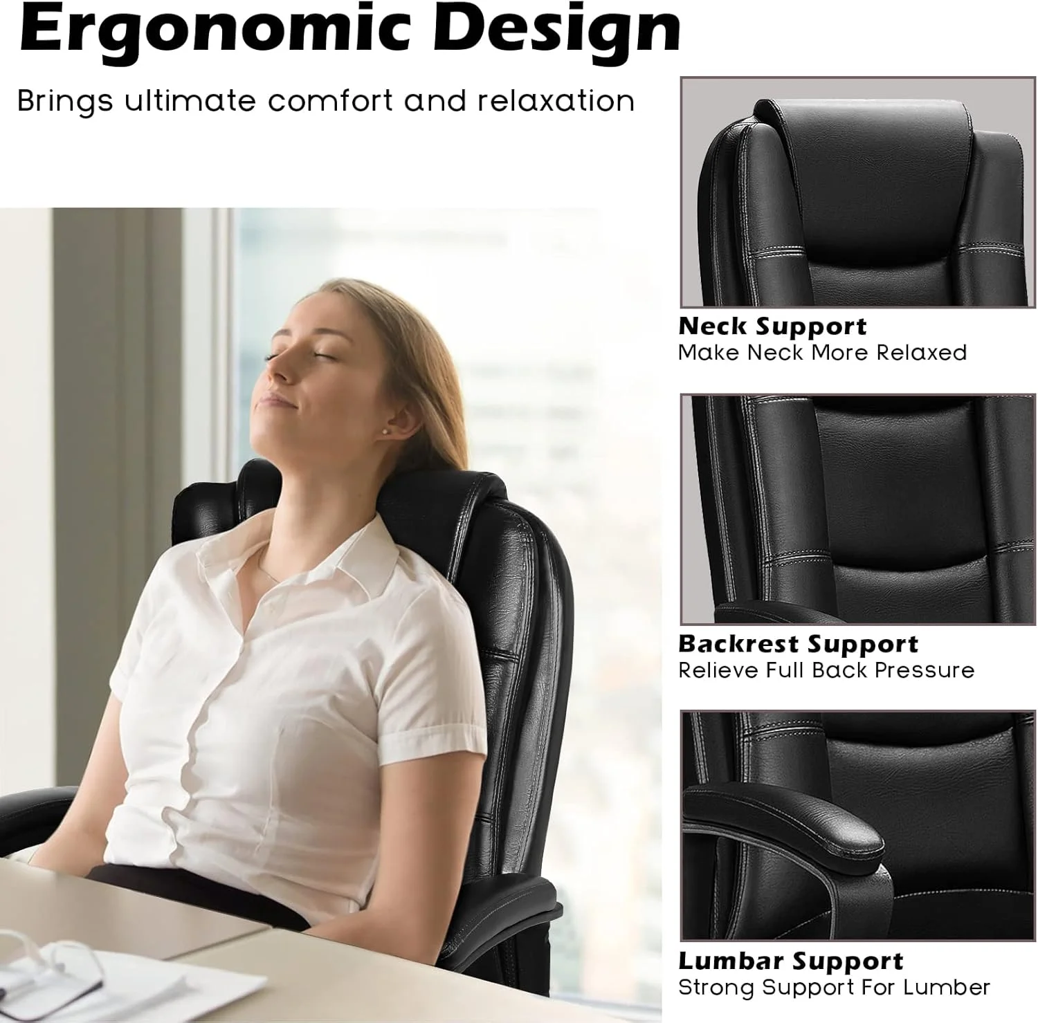 Bossin Big and Tall Home Office Computer chair for Adults, High Back Desk Chair for Heavy Duty 400 LBS