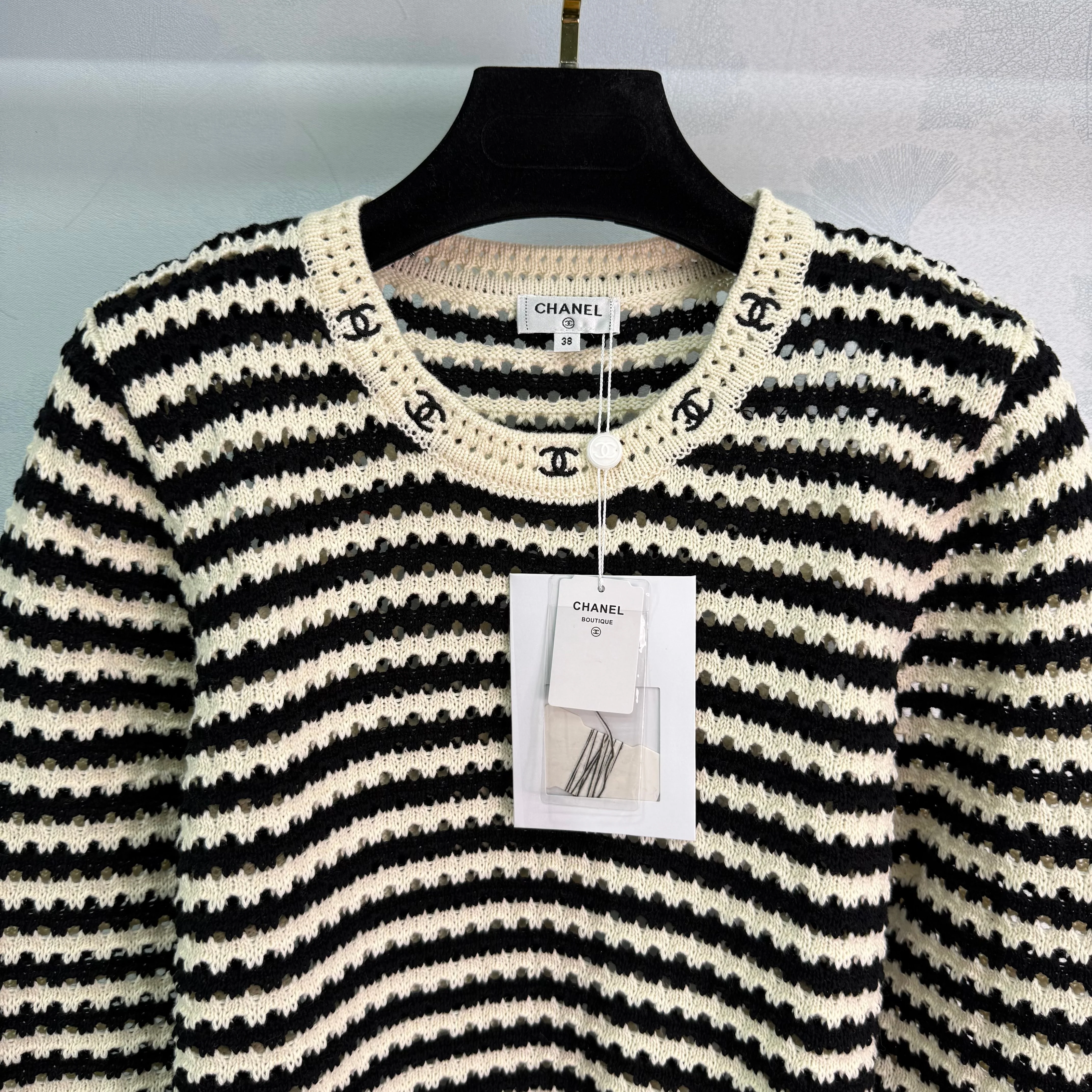 Black and white woven letters