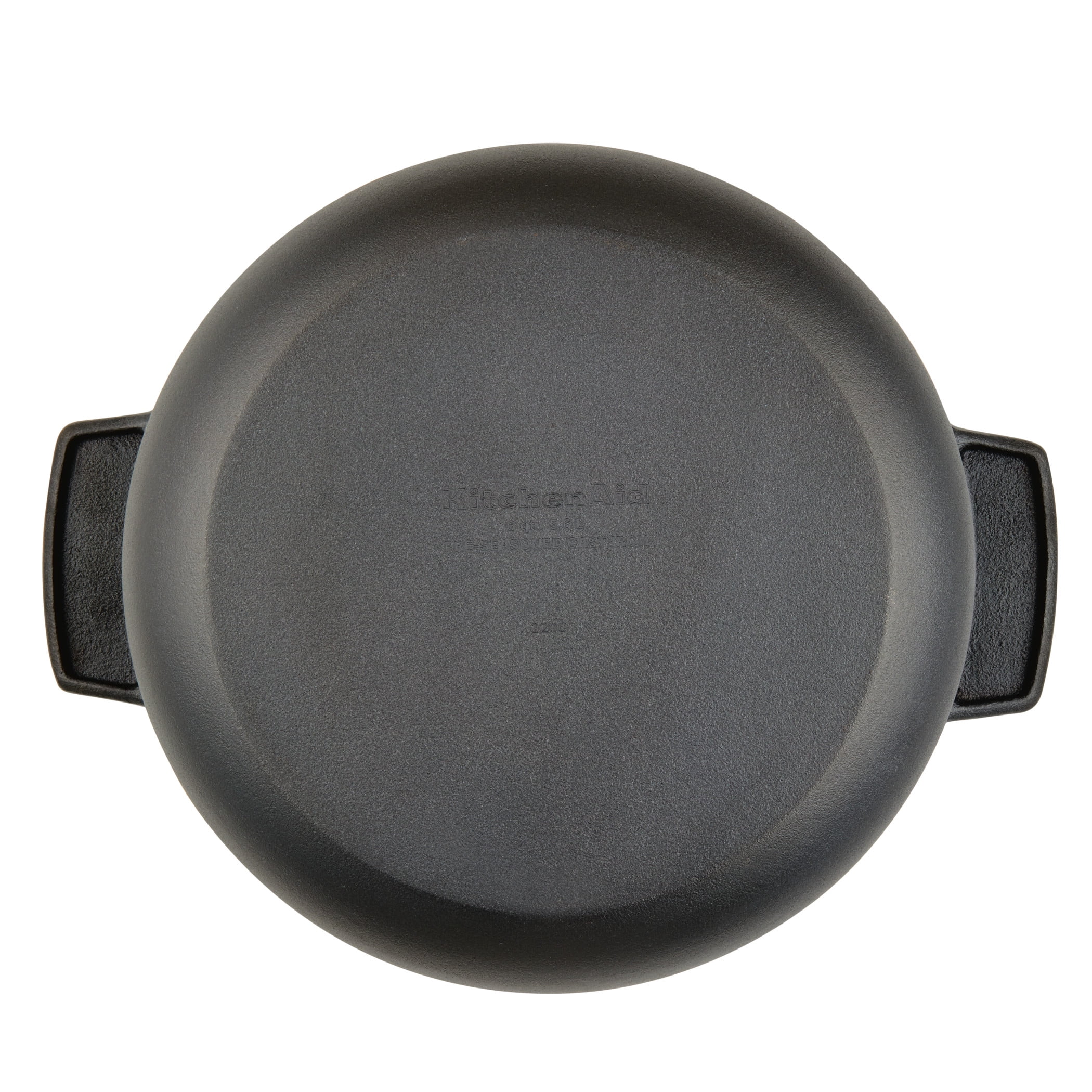 KitchenAid Seasoned Cast 6 Quart Iron Induction Dutch Oven Casserole, Metal Utensil, Broiler and Oven Safe to 500��F, Cast Iron Black