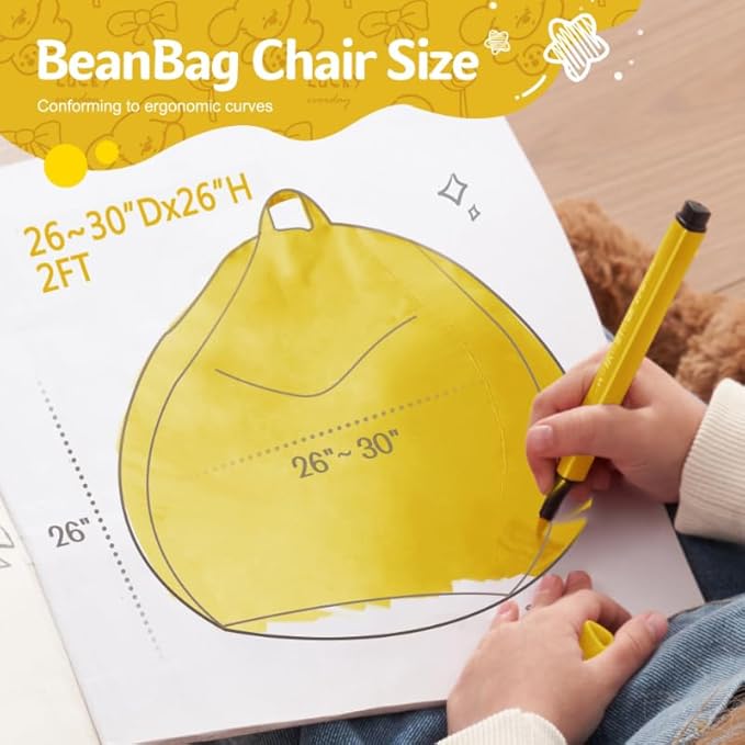 BUBBLEBEAN Bean Bag Chair: Bean Bags with Memory Foam Filled