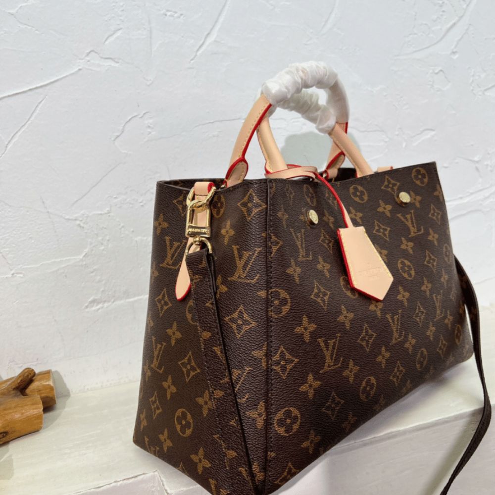 Louis Vuitton Montaigne MM Monogram Coated Canvas Brown 13 Inches M41056