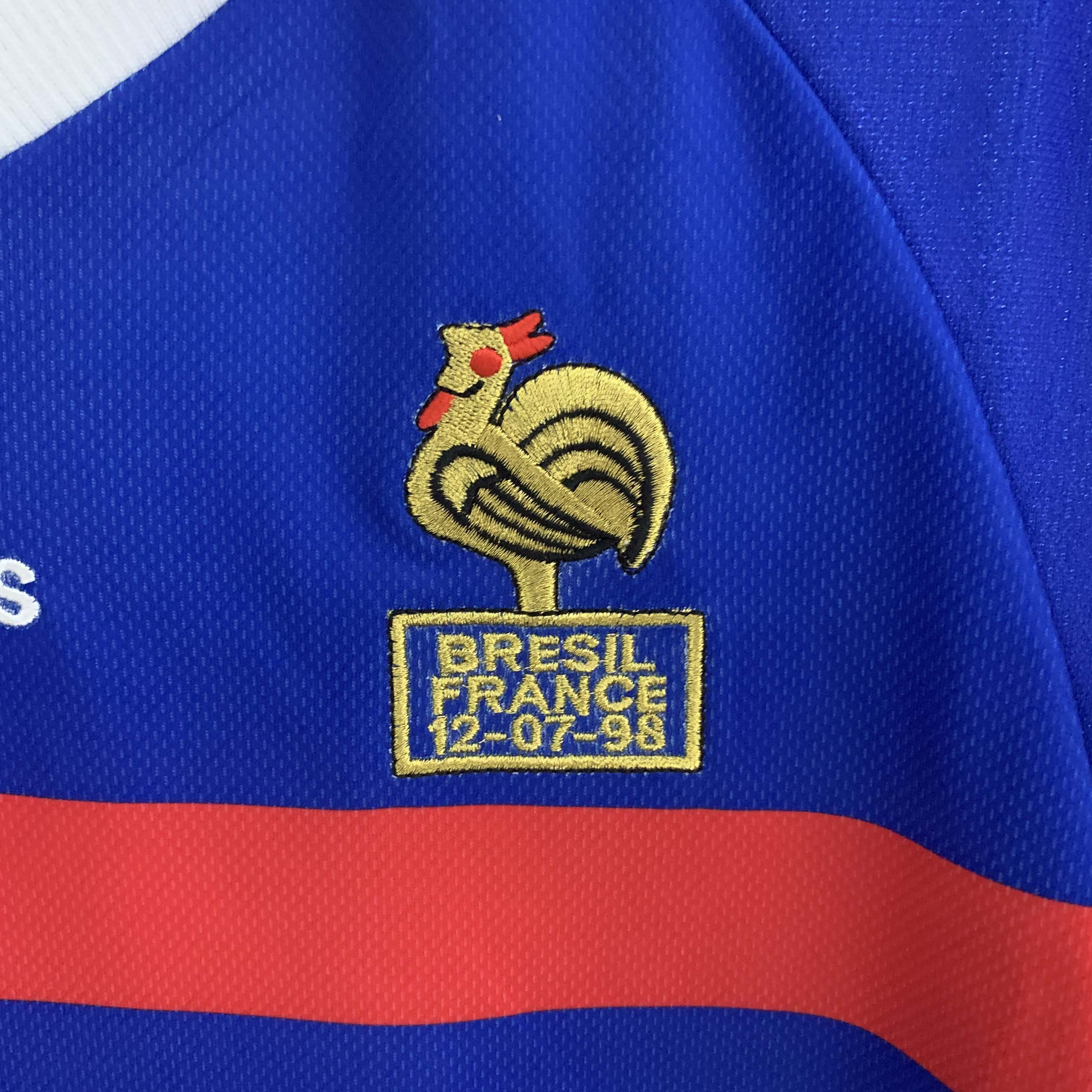 1998 Retro Long Sleeve France Home Football Shirt 1:1 Thai Quality - Fans Edition