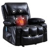 Leather Massage Recliner Chair. Modern Electric Power Rocker with Heated Massage. Ergonomic Lounge Chair. SEGMART Single Sofa Seat with Drink Holders for Living Room. Black and Brown