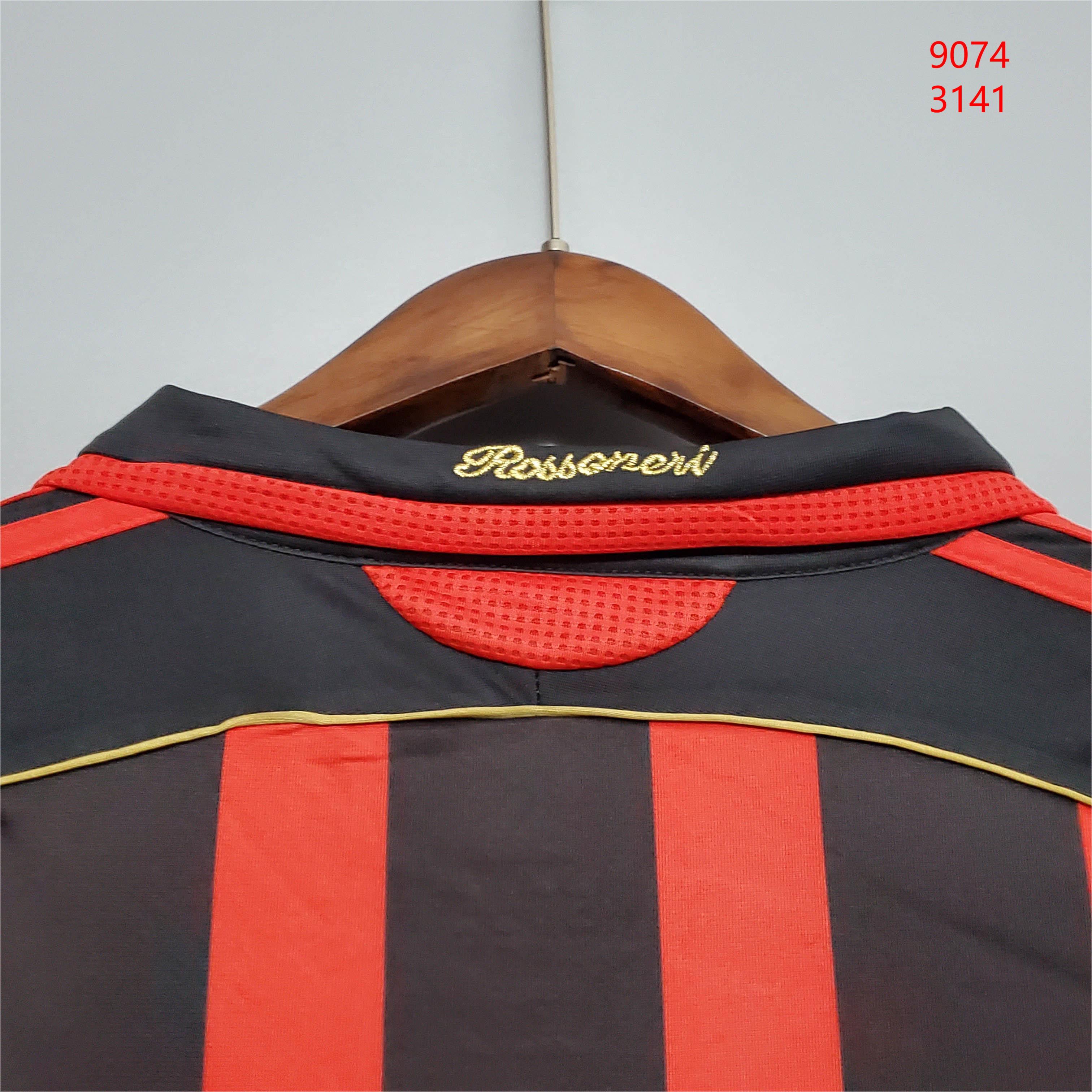 2006/2007 Retro Long Sleeve AC Milan Home Football Shirt 1:1 Thai Quality - Fans Edition