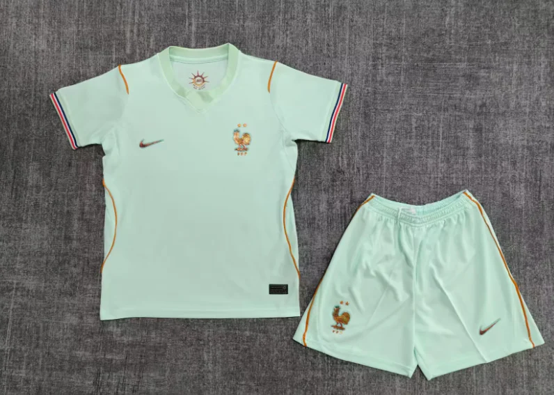France 2026 Mint Green World Cup Away Kids Jersey Set