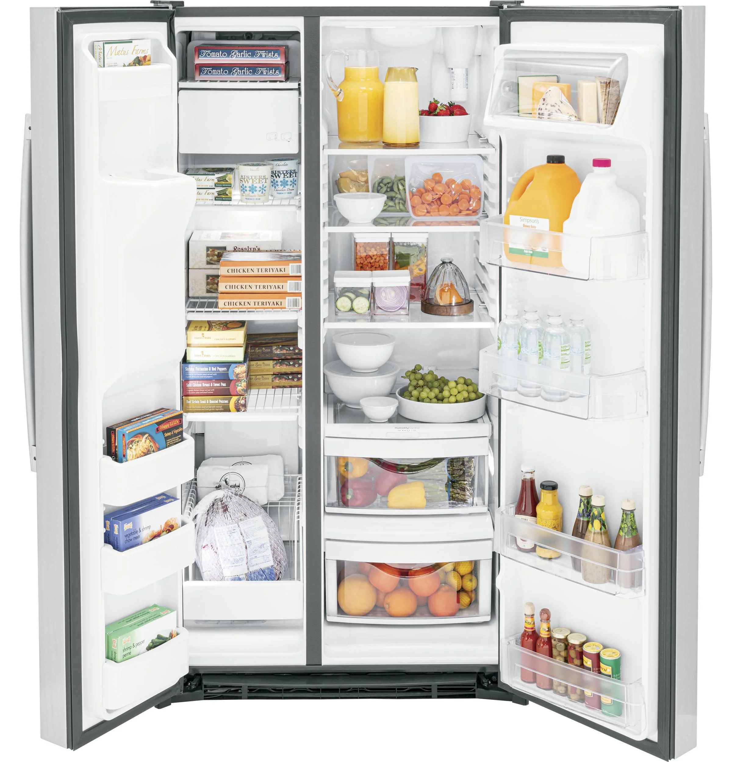 GE? 25.3 Cu. Ft. Side-By-Side Refrigerator