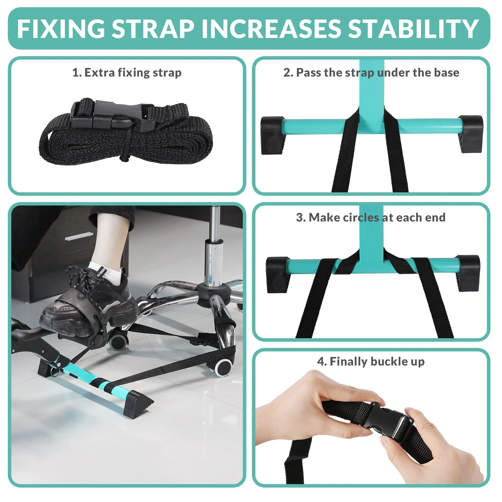 MEETWARM Pedal Exerciser Under Desk Exercise Peddler Arm Leg Folding Mini Stationary Peddler Bike with LCD Display Portable Bicycle Exerciser Machine for Seniors (Teal)