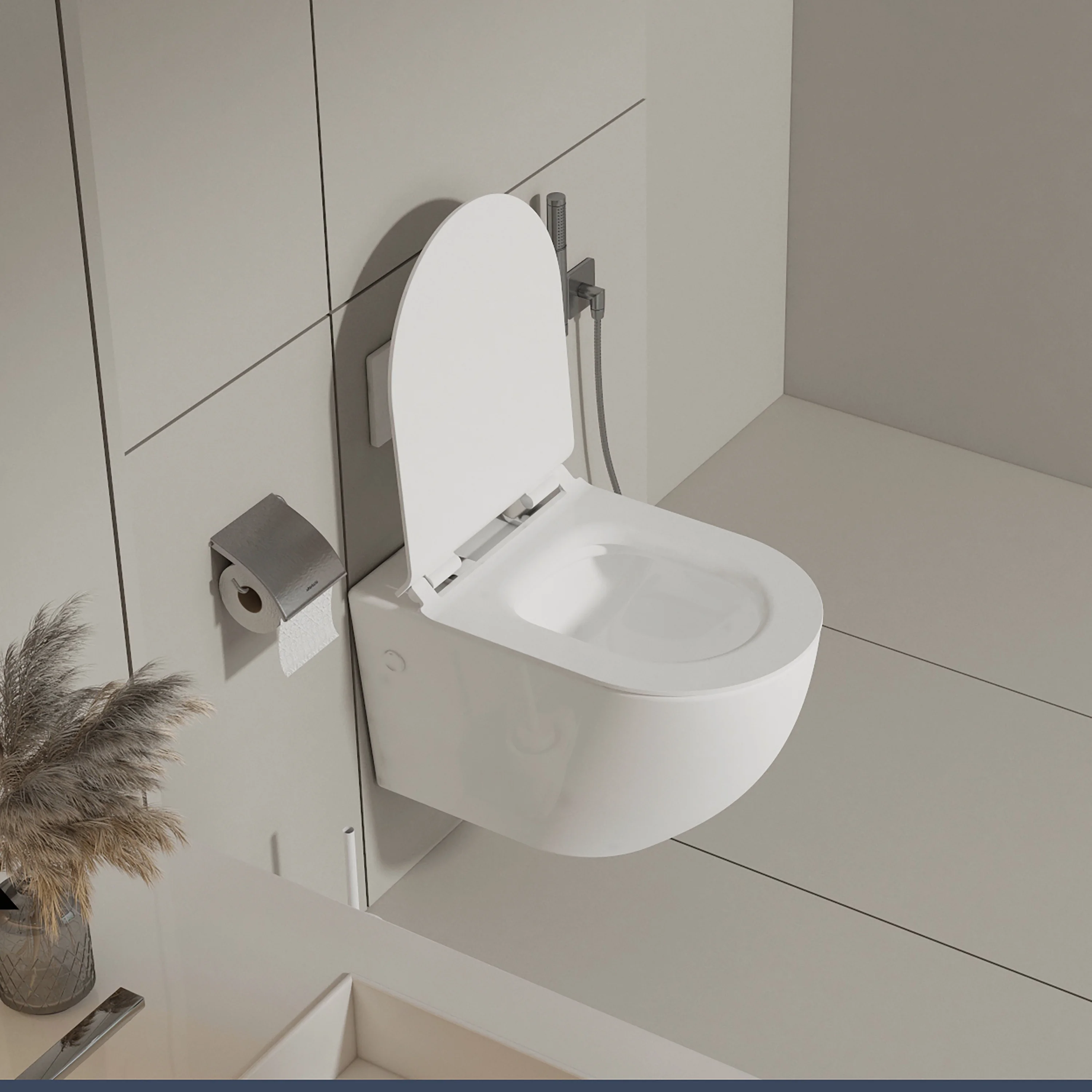 MEJE#MJ-2003R, Rimless Toilet Ceramic Nano Coating Hanging Toilet Wall Hung Toilet Bowl 21.65 x 14.17 x 14.96 inches Glossy Finish