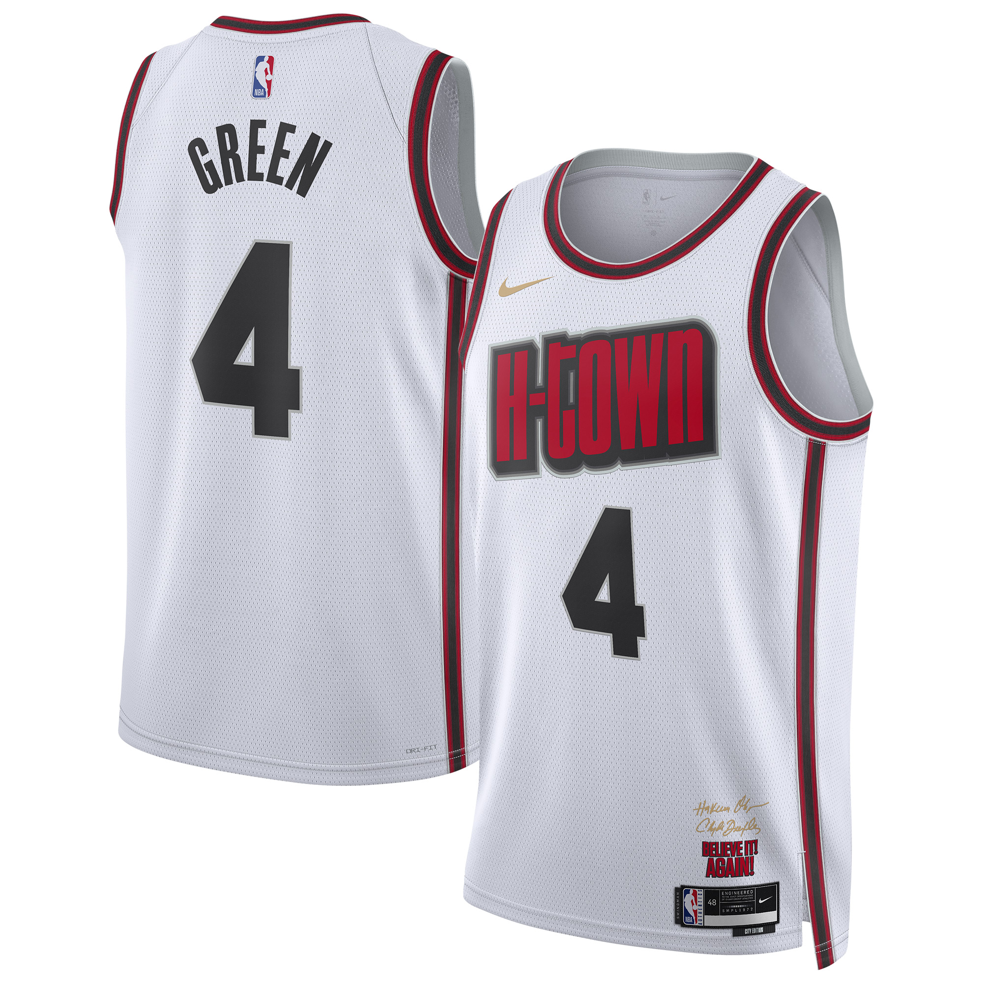 Unisex Houston Rockets Jalen Green White 2024/25 Swingman Jersey - City Edition