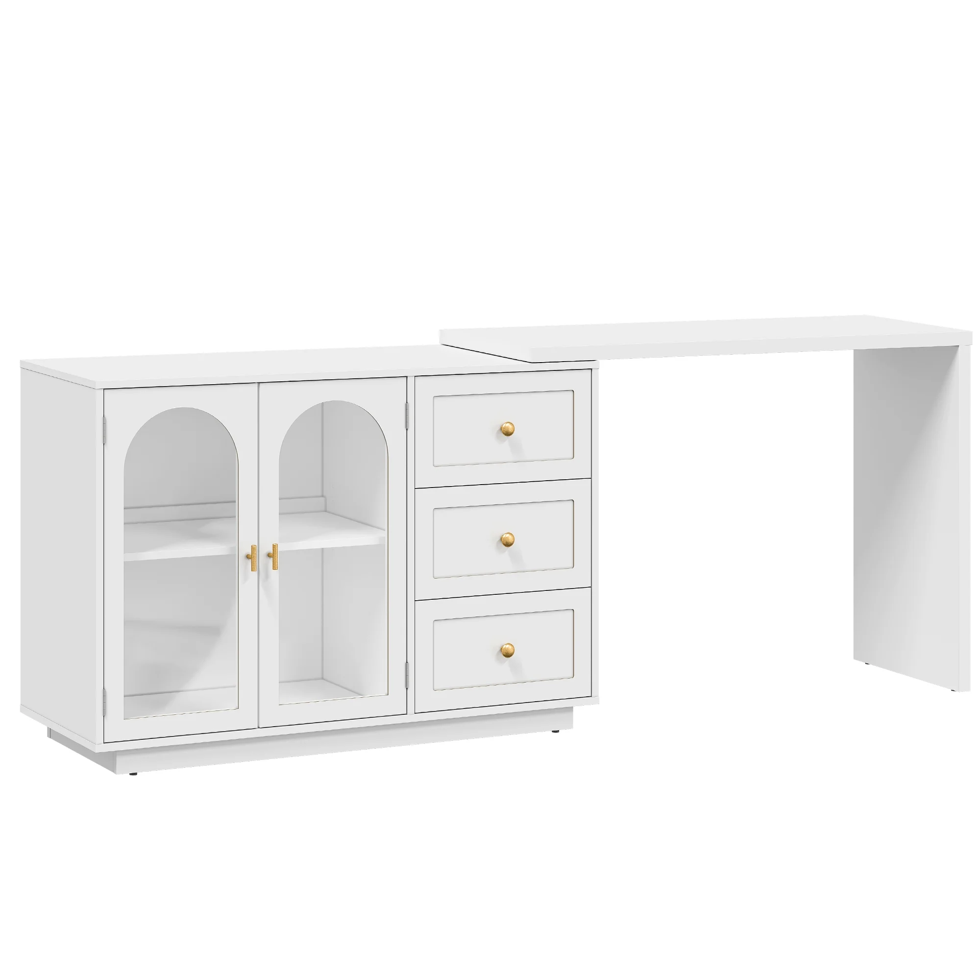 Heynemo Makeup Vanity with 3 Color Dimmable Lighted Hollywood Mirror, Vanity Table with 4 Drawers for Women Girls, Dressing Desk for Bedroom, Beauty Room, Brown