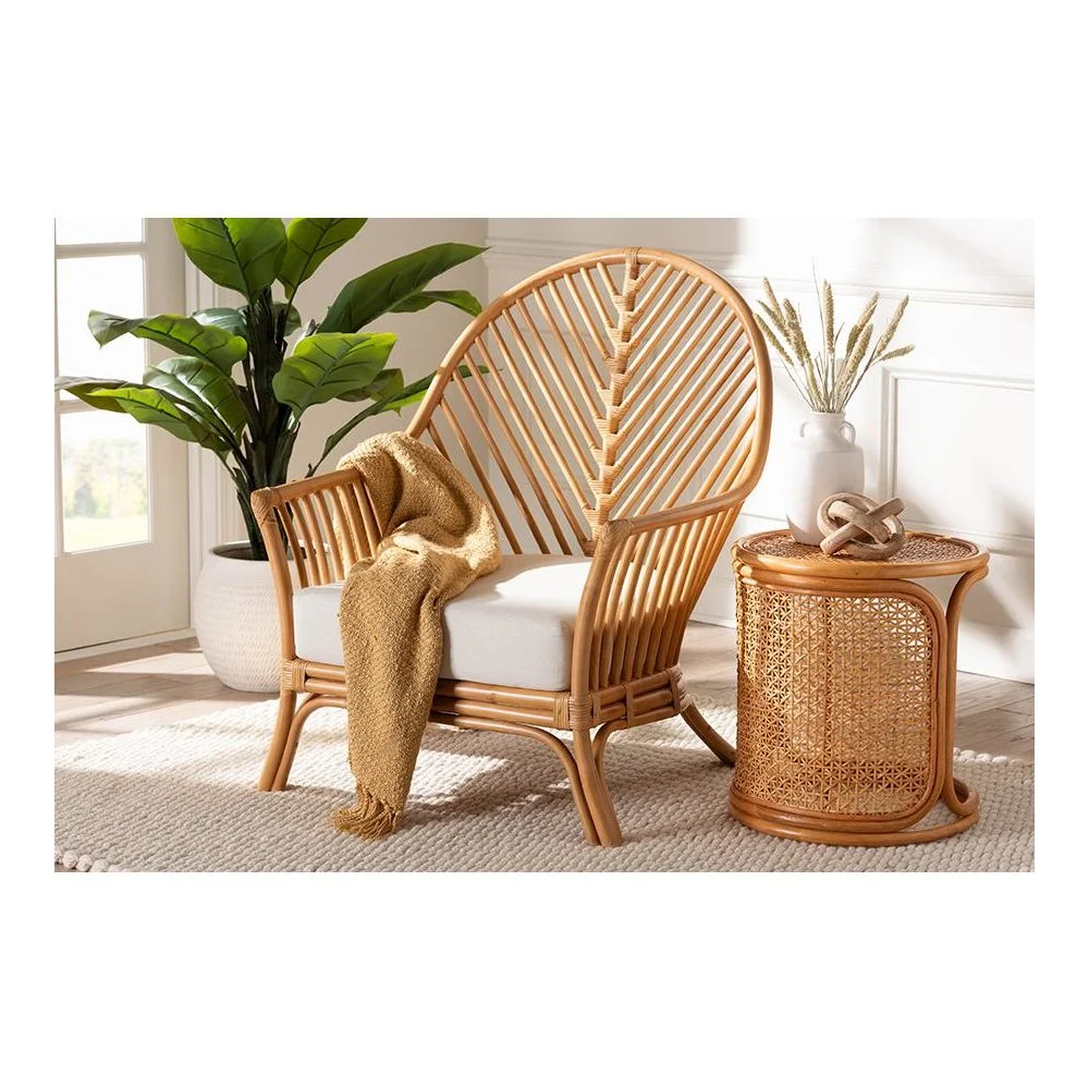 bali & pari Lisabon Bohemian Light Honey Rattan Arm Chair