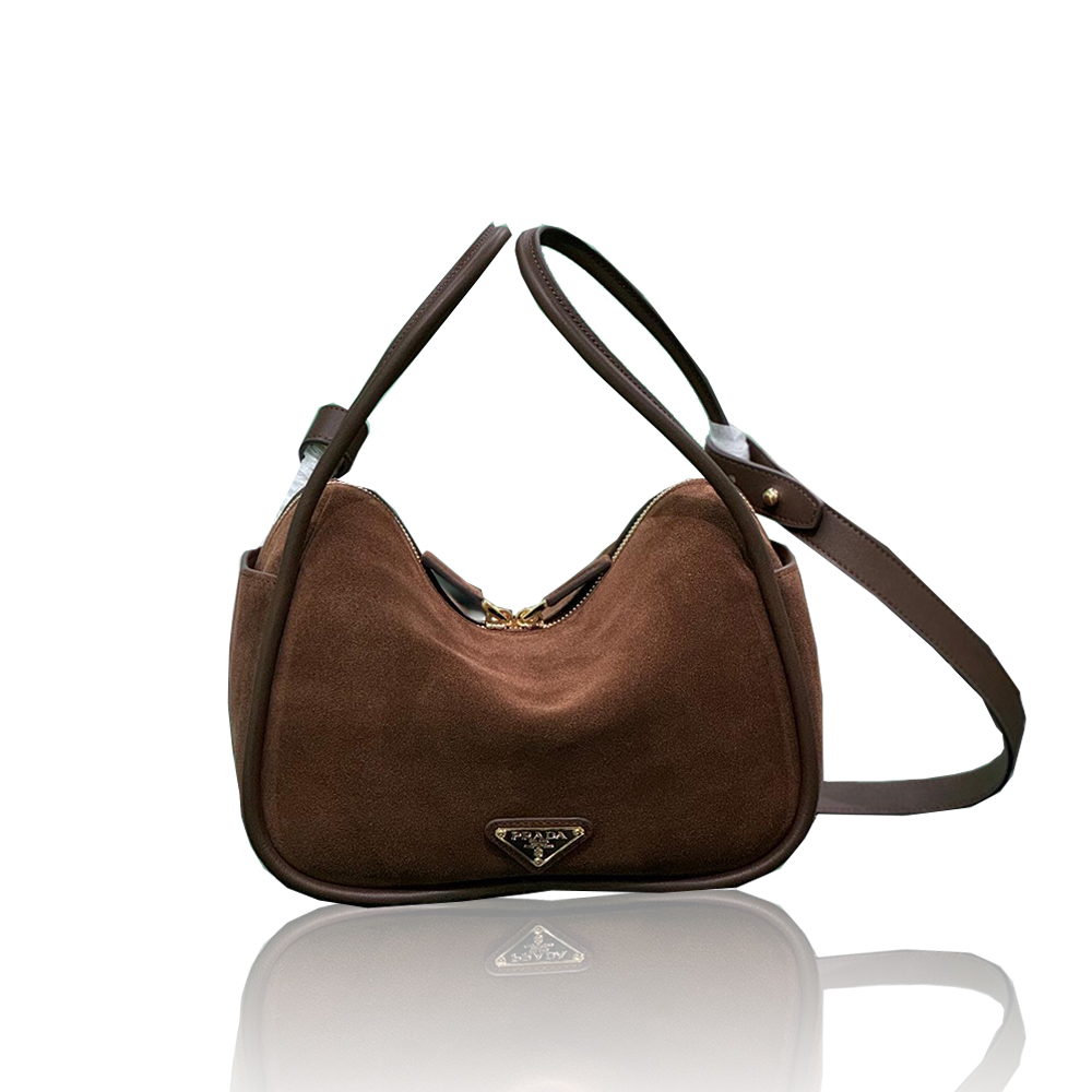 Prada Darling Suede Handbag 10A quality 1BE078
