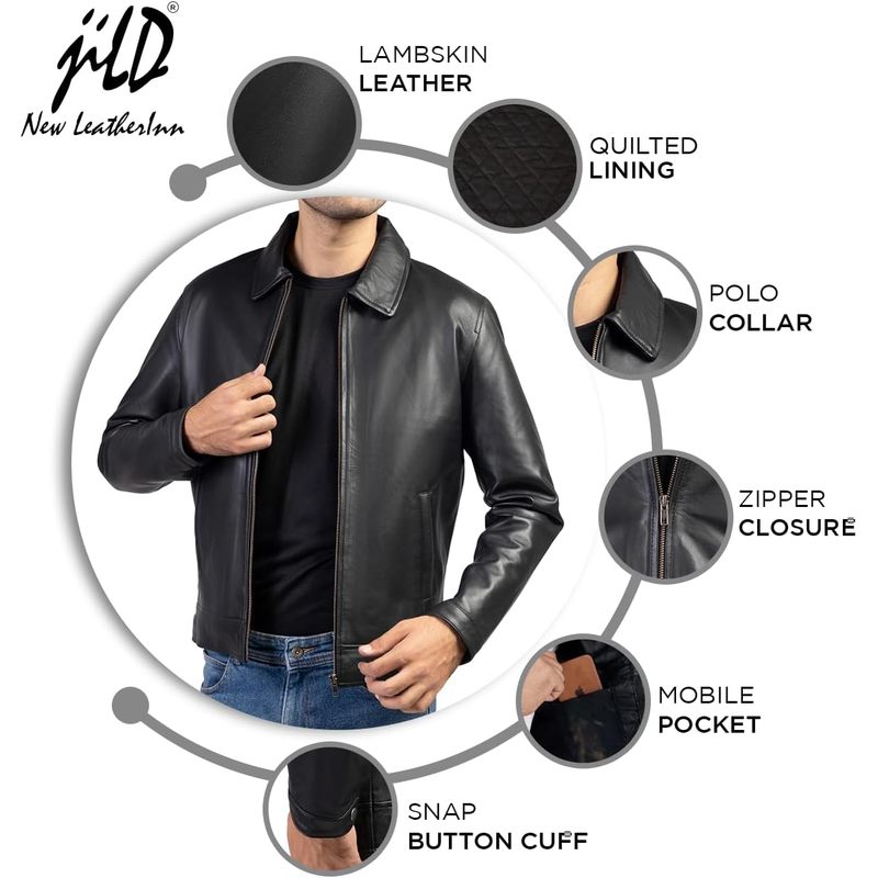 Collar Premium Leather Jacket Men