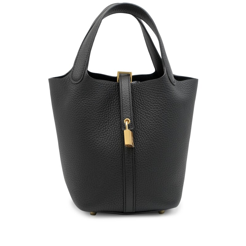 Black Clemence Picotin Lock 18 Gold Hardware