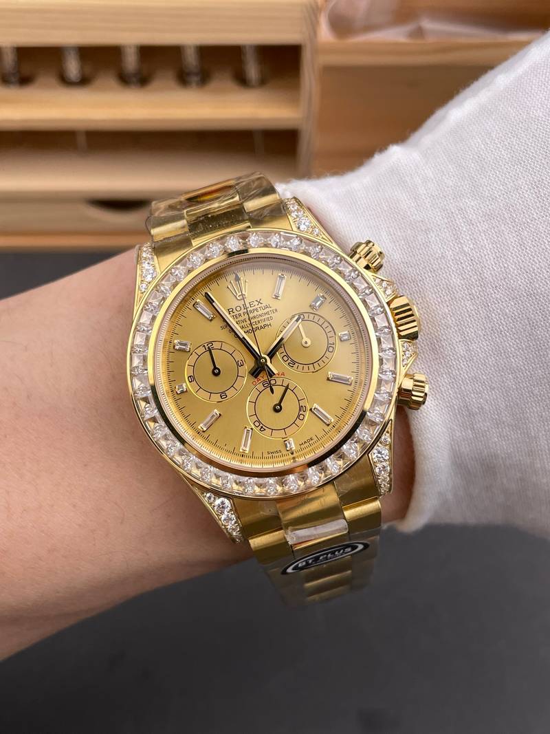 Rolex Daytona Full Gold Baguette Diamond