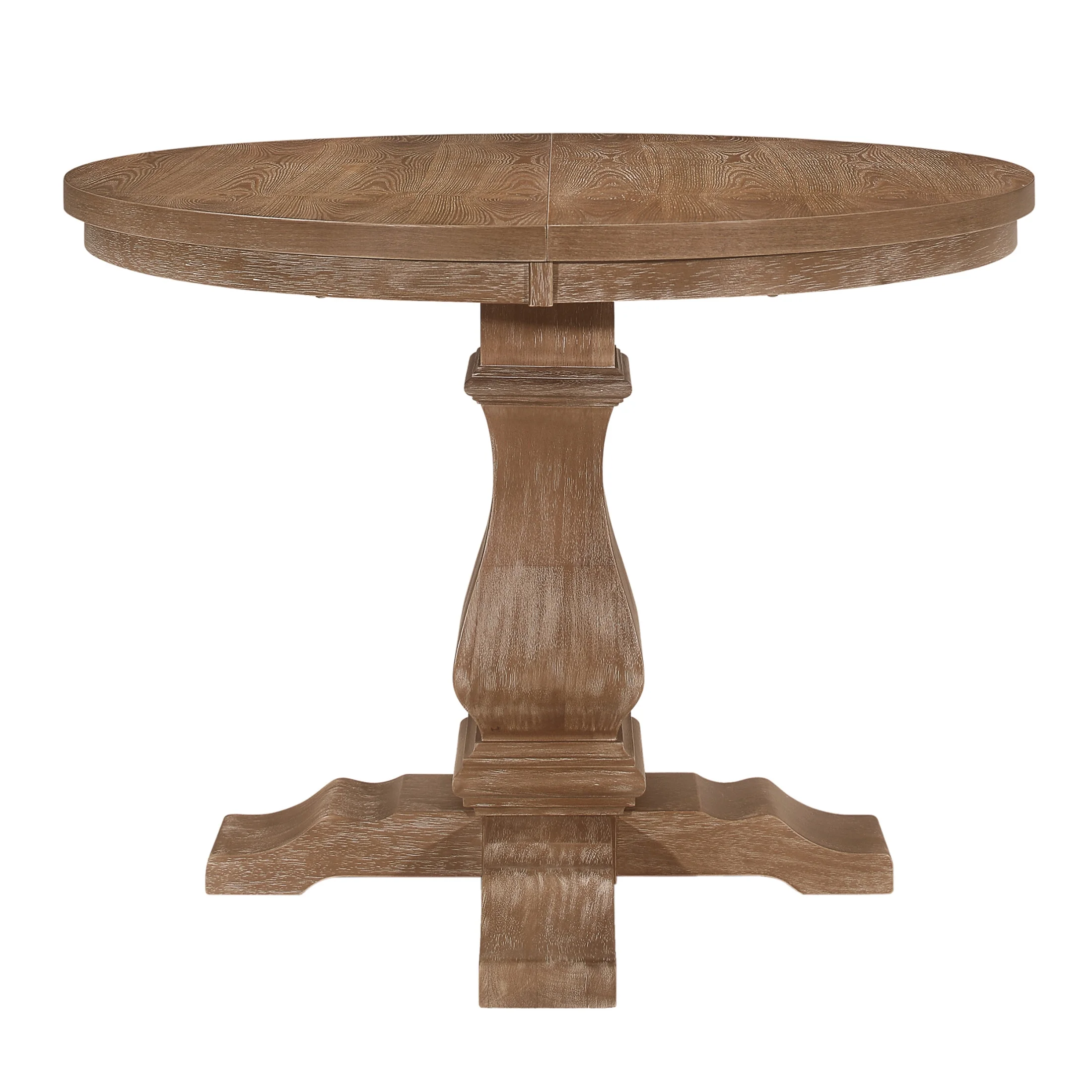 GDF Studio Rustic 5-Piece Dining Set with Expandable Table and Upholstered Chairs, Solid Wood Frame, Beige+Tan