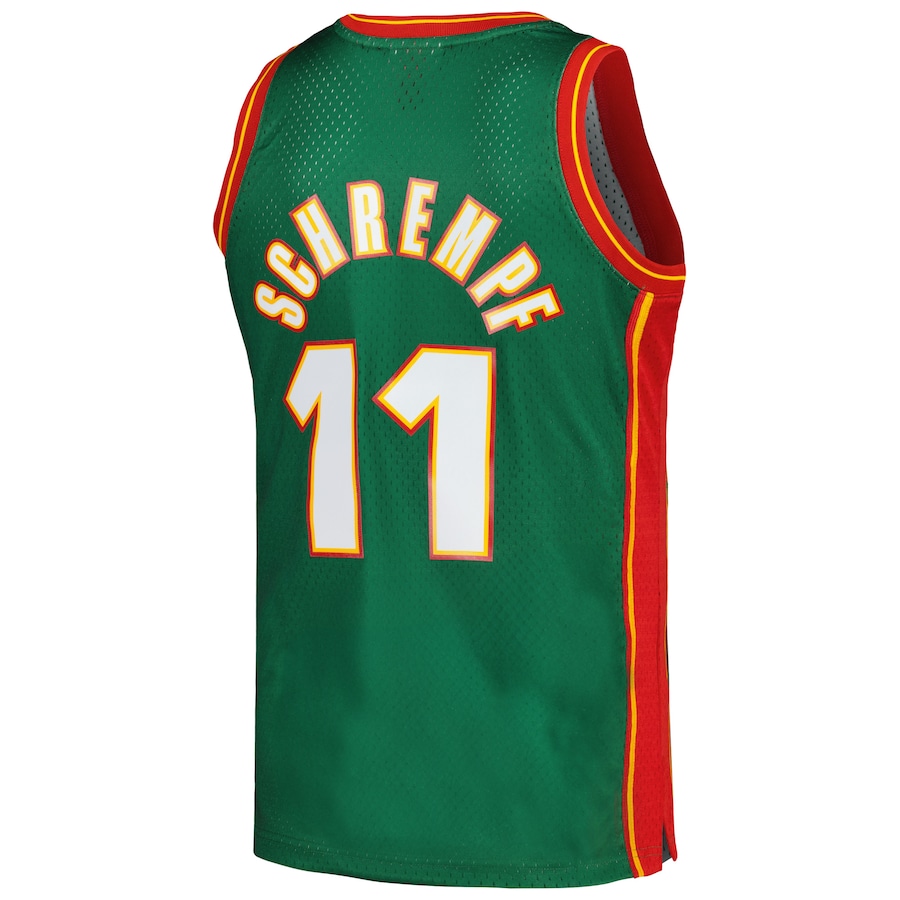 Men's Seattle SuperSonics Detlef Schrempf Mitchell & Ness Green 1995/96 Hardwood Classics Swingman Jersey