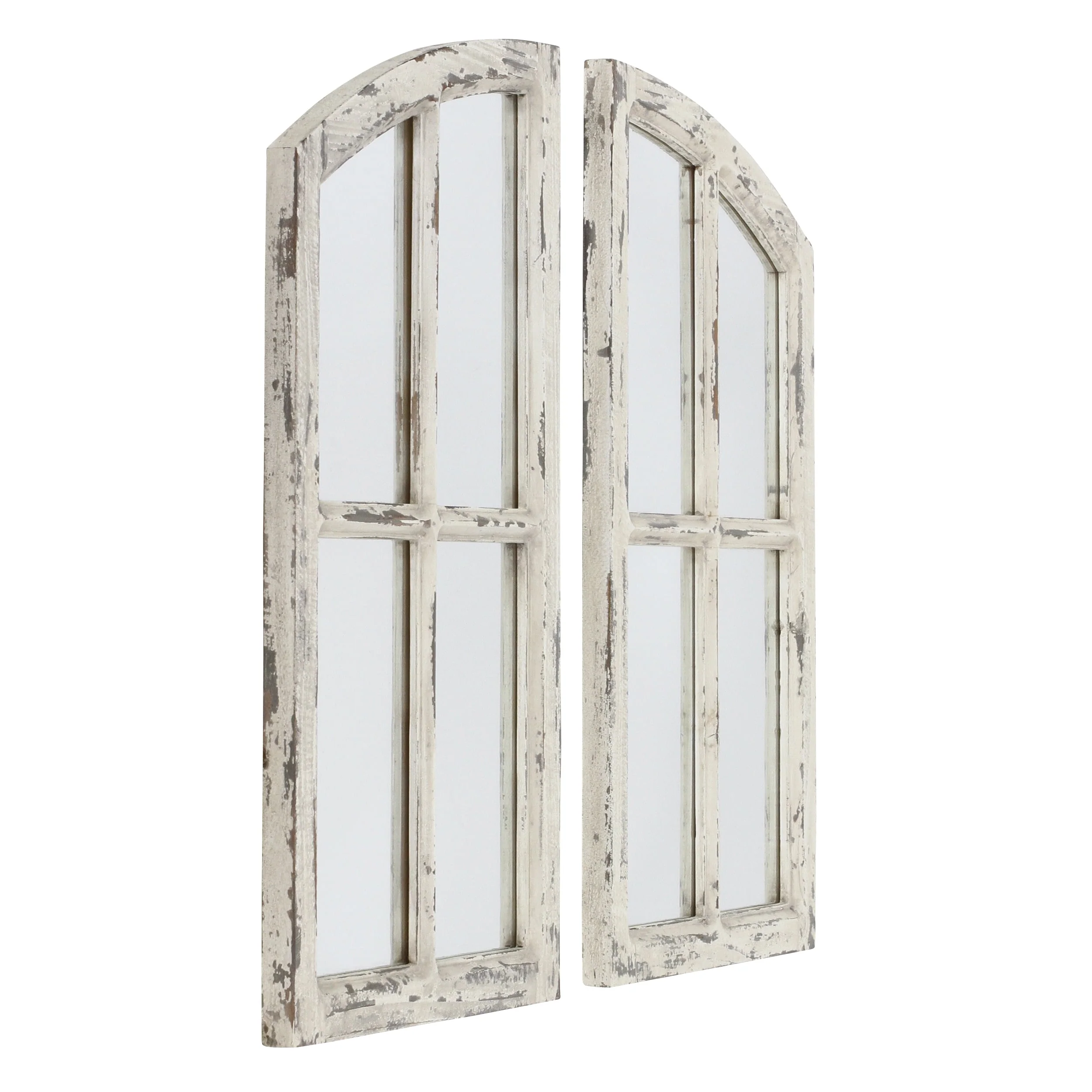 Jolene Arch Window Pane Mirrors Off-White 27