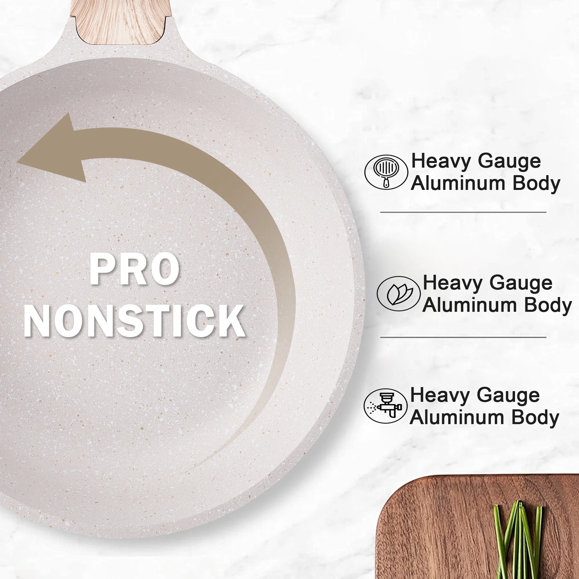 Caannasweis 10 Pieces Nonstick Cookware Sets Kitchen Induction Pots and Pans with Baking Pan Set