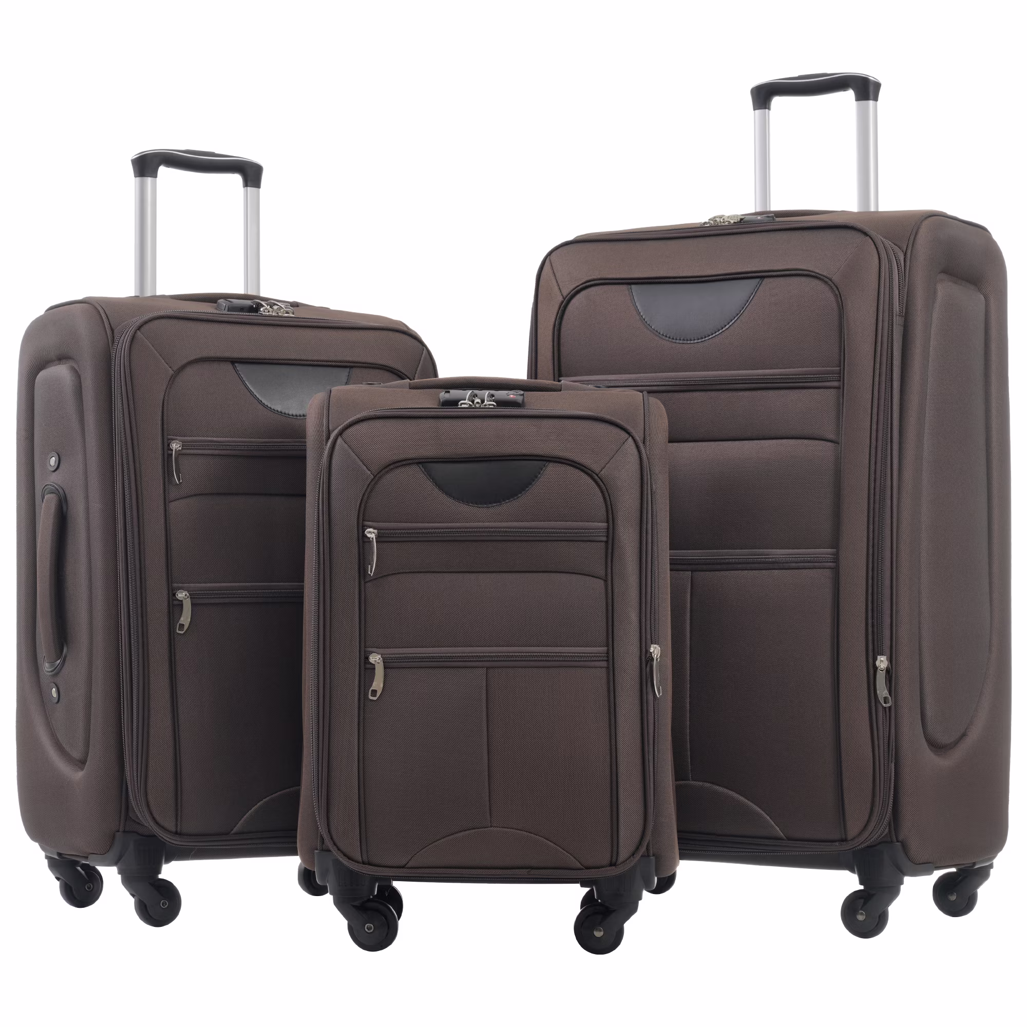EUROCO 3 Piece Softside Luggage Set,Expandable Suitcase Set with TSA Lock and Spinner Wheels,Lightweight Suitcase for Men Women(20