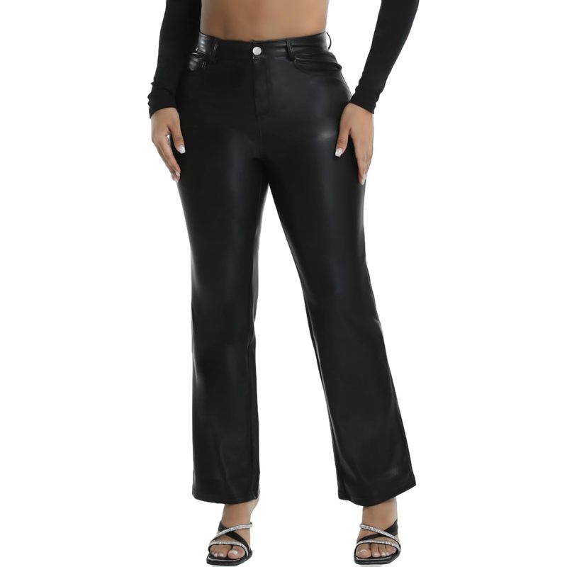 Women's High Waist Faux Leather