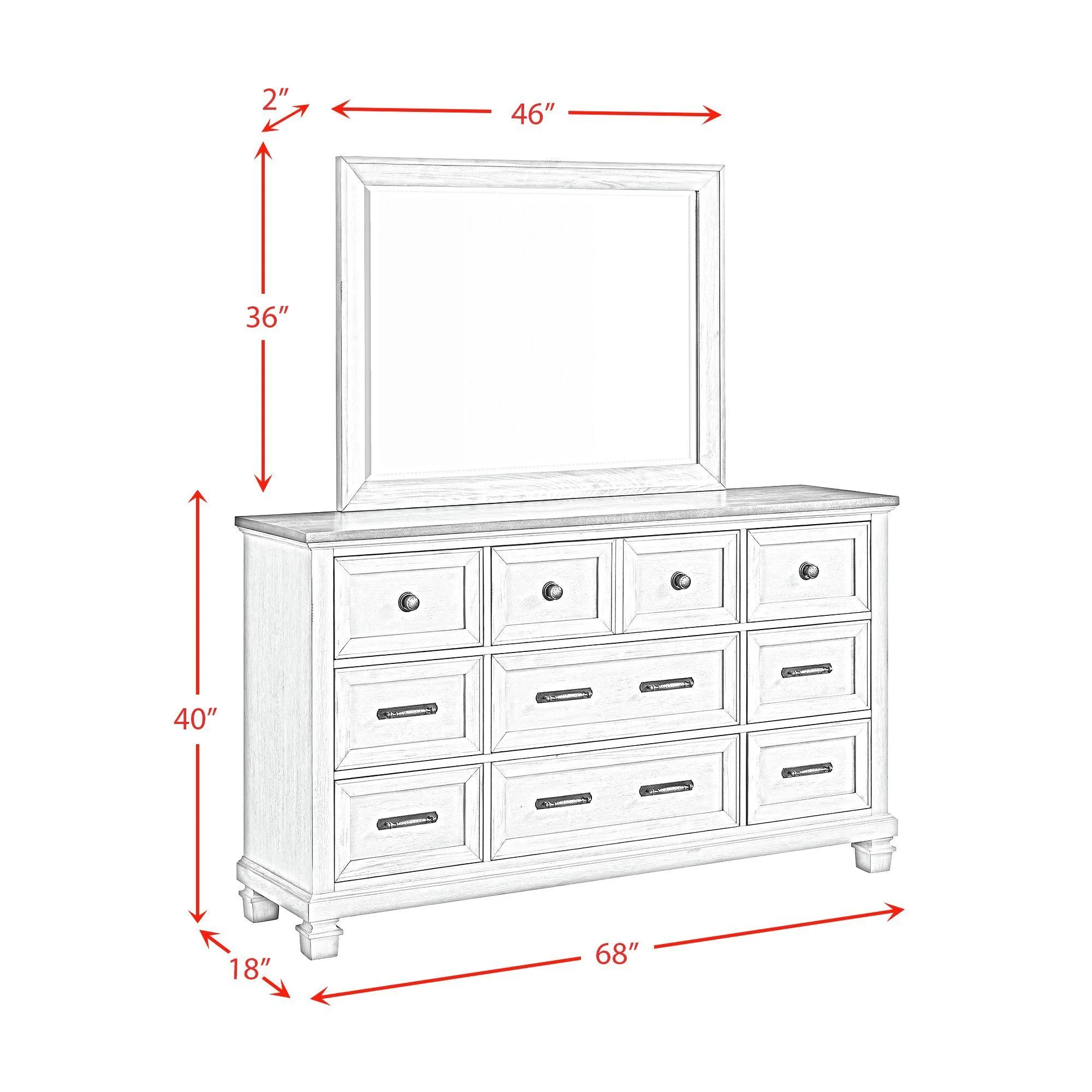 Picket House Furnishings Bloomfield Panel 5PC Bedroom Set - Medium Brown