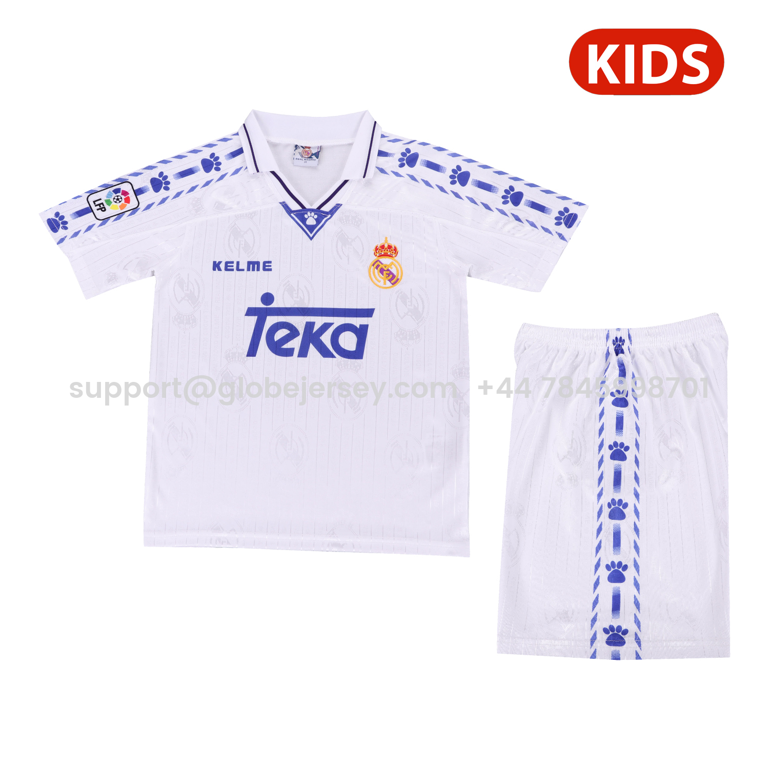 Retro Real Madrid 96-97 Home Kids Kit