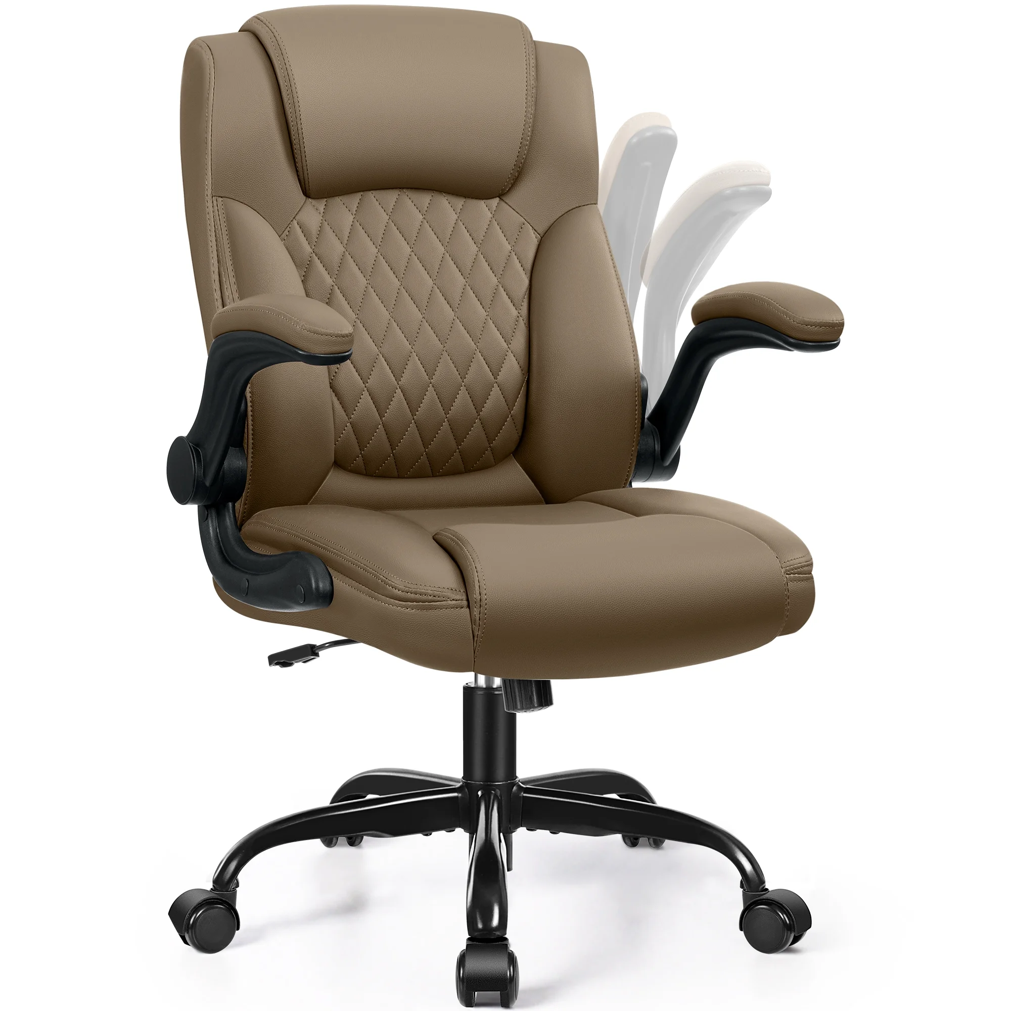 COOLHUT Leather Office Chair, Big and Tall Office Chair 400LBS Wide Seat Ergonomic Computer Desk Chair High Back Executive Leather Chair Adjustable Task Chair Lumbar Back with 8-Year Warranty, Black