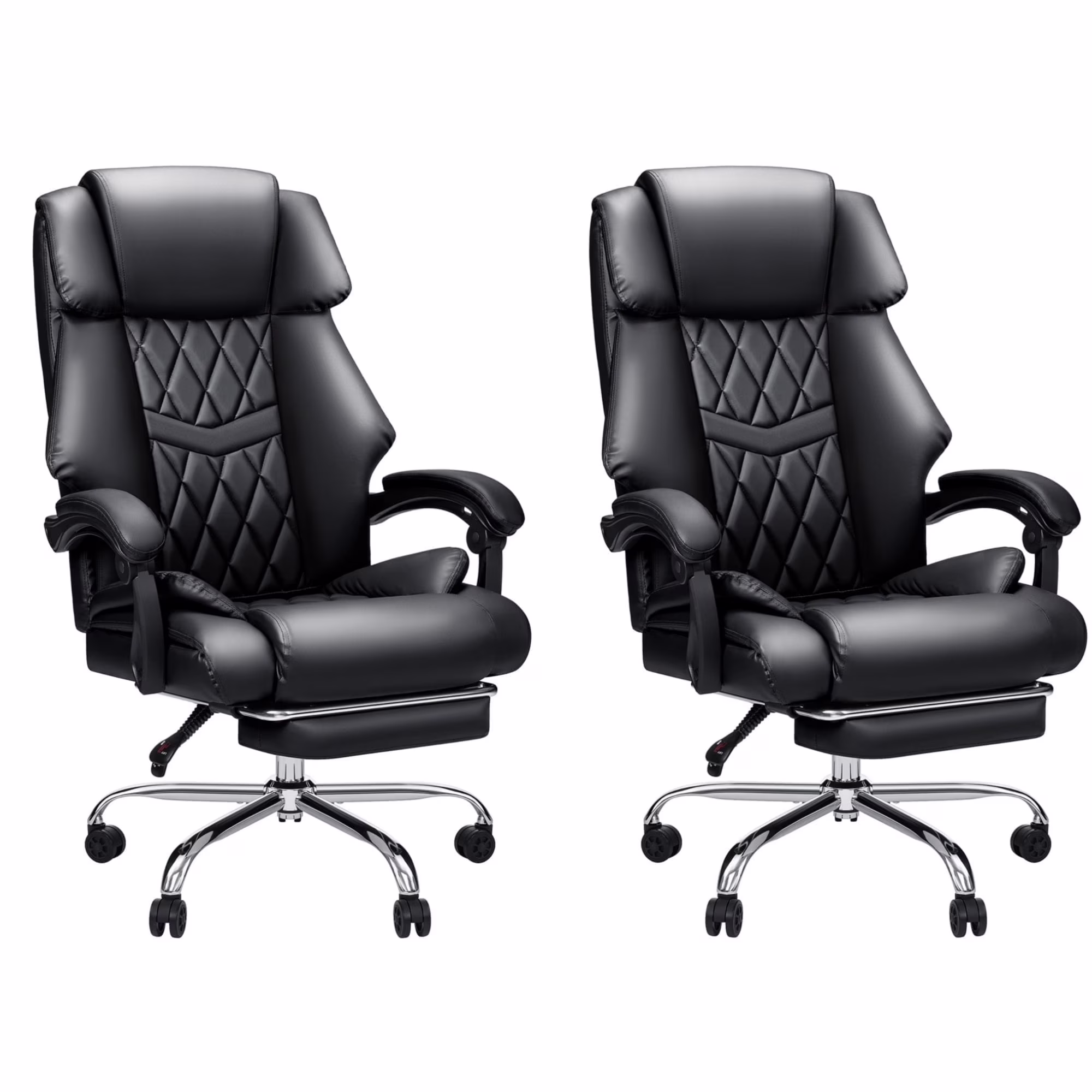 Hoffree Executive Office Chair Big and Tall Office Chair 550lb Wide Seat Ergonomic Computer Desk Chair High Back Leather Chair with Lumbar Back Support for Home Office Black