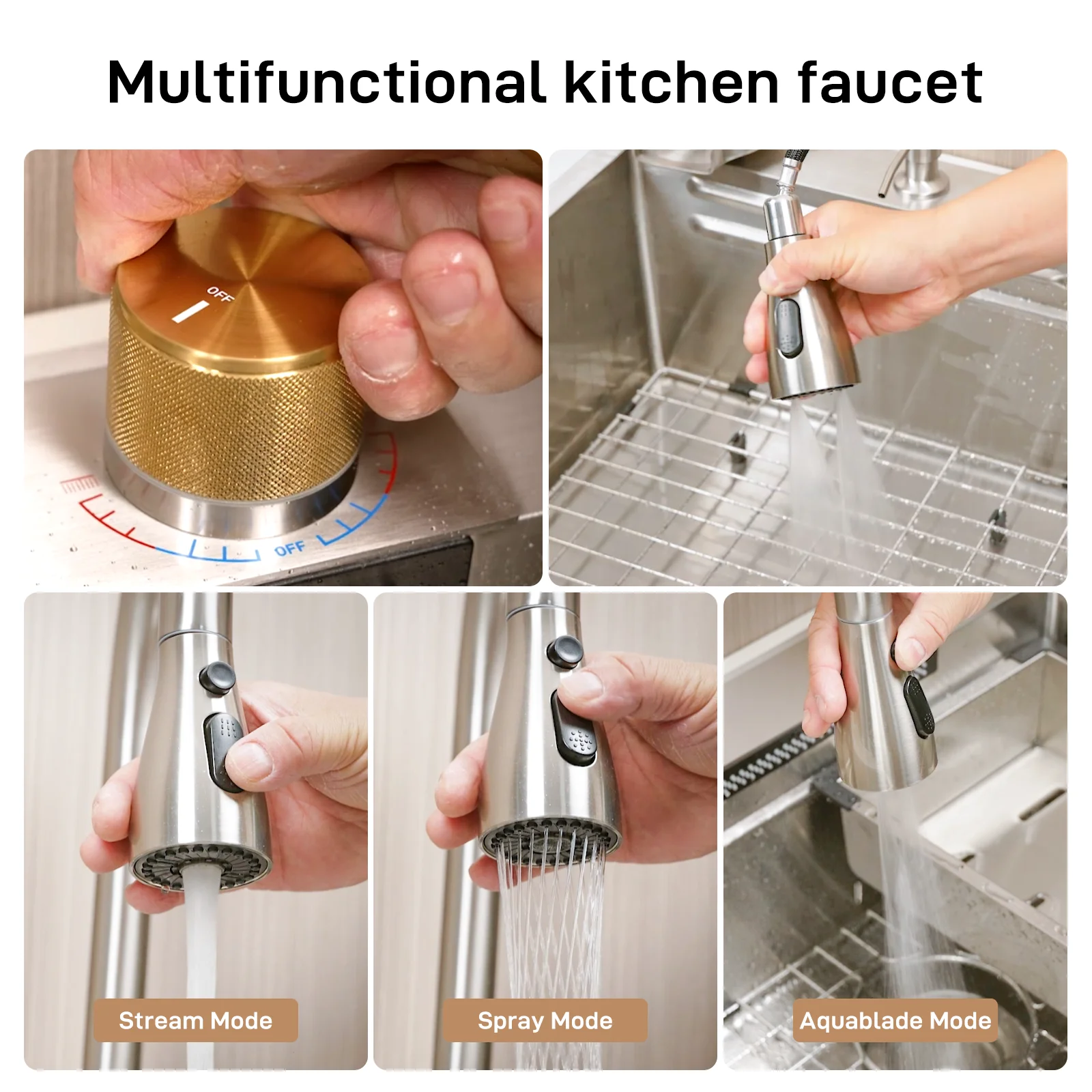 Whizmax Kitchen Sink, 30 Inch Brushed Nickel Waterfall Kitchen Sink Set, 304 Stainless Steel Single Bowl Family and Bar Sinks with Full set Accessories - Brushed Nickel 30 * 22 Inch Standard Size