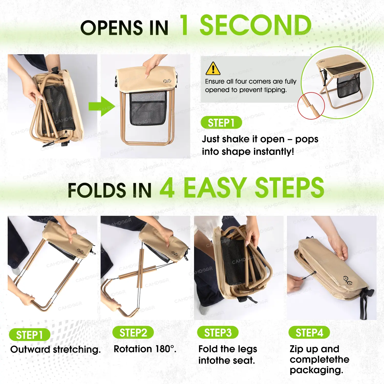 Portable Outdoor Folding Chair with Shoulder, Strap Ultra Light 1.5 lbs