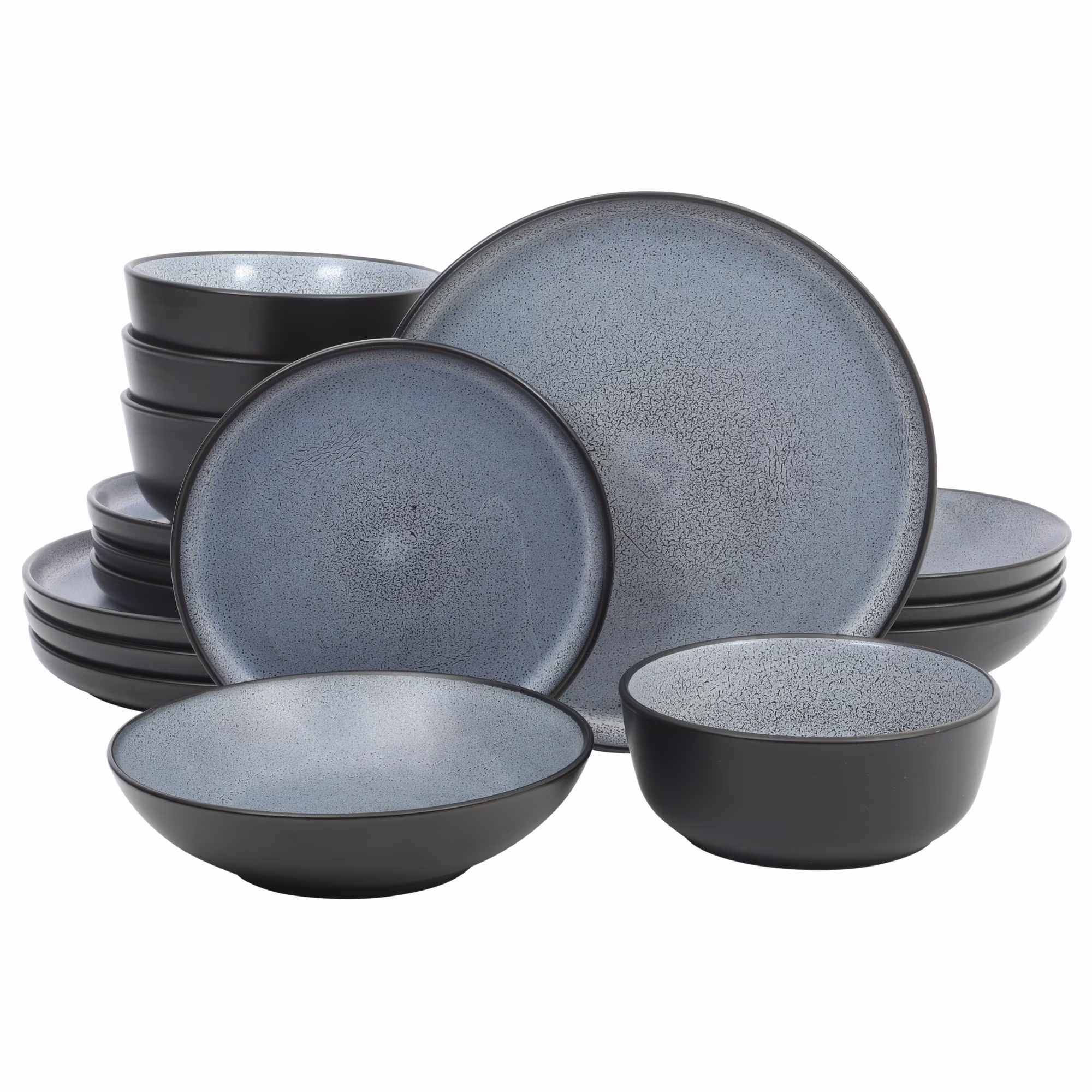 Gibson Elite Tribeca Loft 16-Piece Dinnerware Set - Service for 4 - Matte Blue