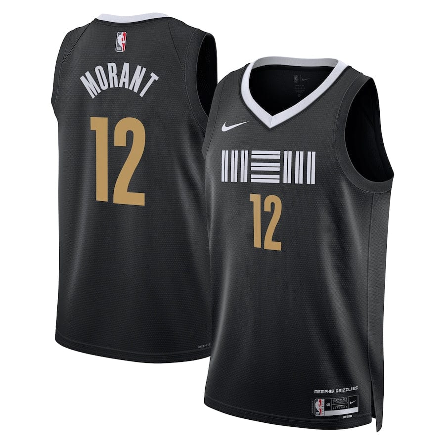 Memphis Grizzlies Ja Morant  Black2023-2024 season Jersey - City Edition