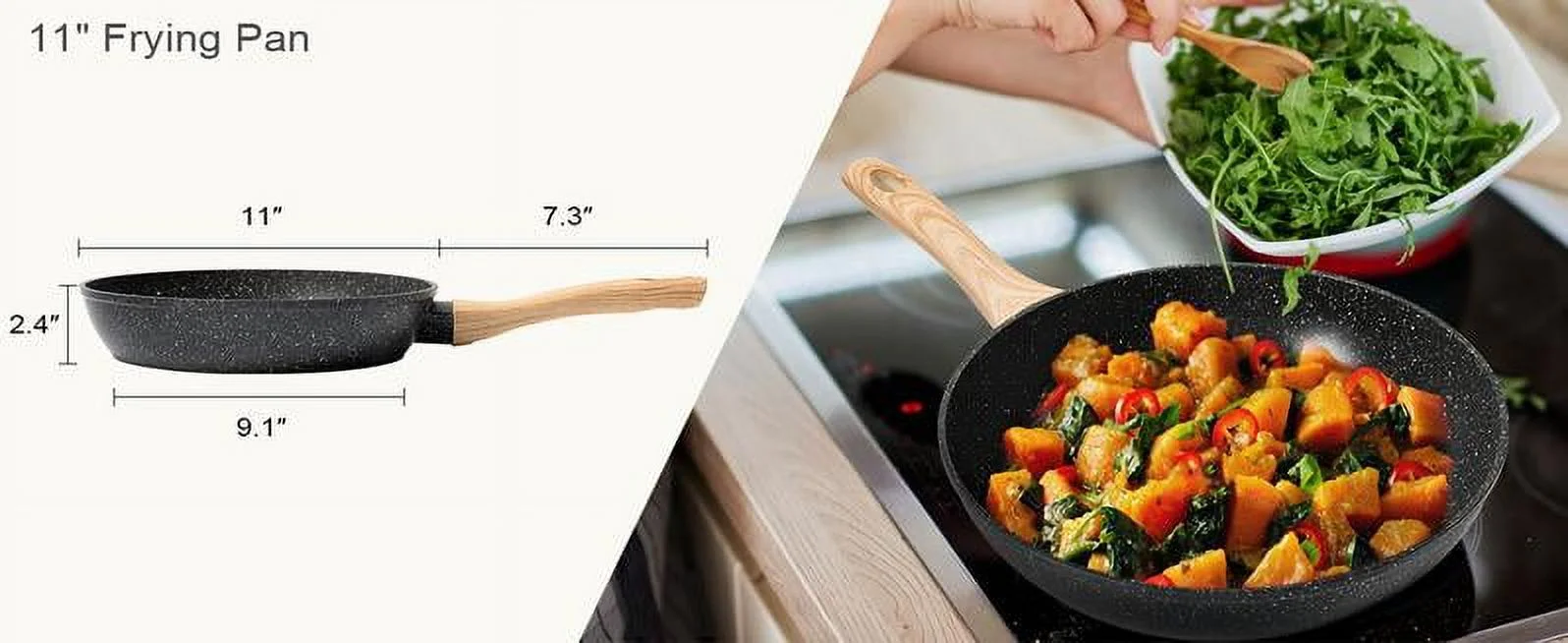 12pcs Pots and Pans Set Non Stick Kitchen Cookware Sets Induction Cookware Nonstick Granite Cooking Set with Frying Pans, Saucepans, Steamer